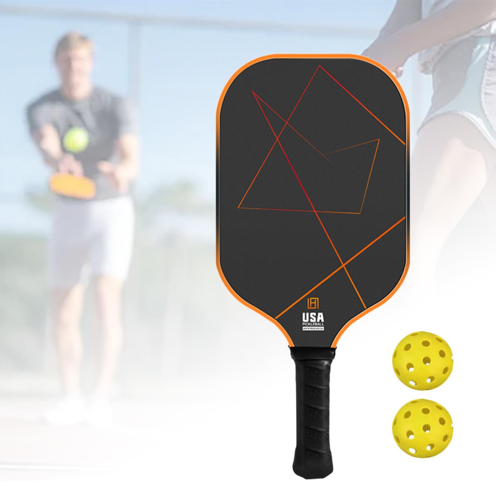 Pickleball Paddle Portable with 2 Pickle Balls for Practice Beginners Indoor Orange
