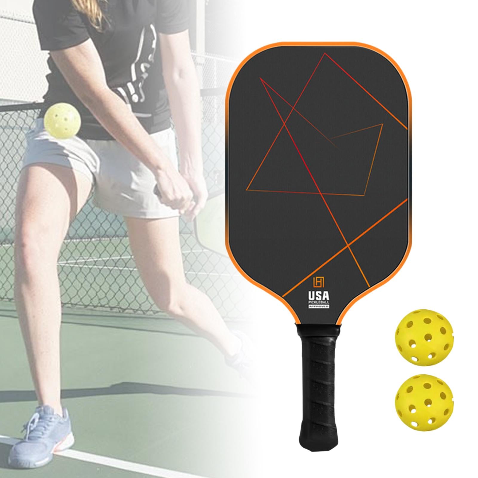 Pickleball Paddle Portable with 2 Pickle Balls for Practice Beginners Indoor Orange
