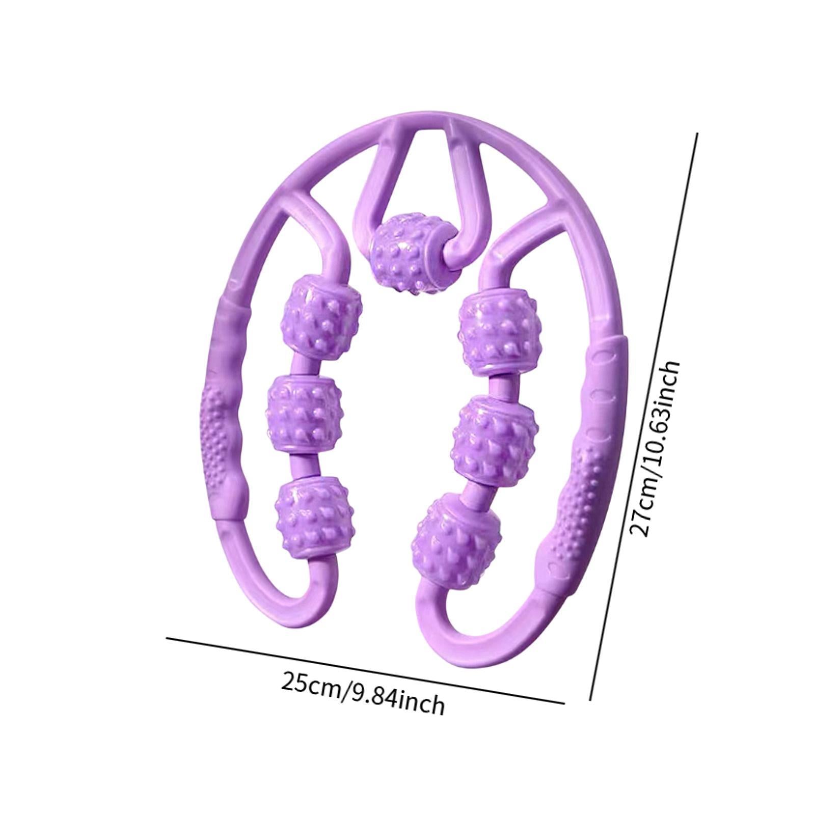 Muscle Roller for Legs 7 Wheels Full Body Massage Tool for Golfer Elbow Yoga Purple