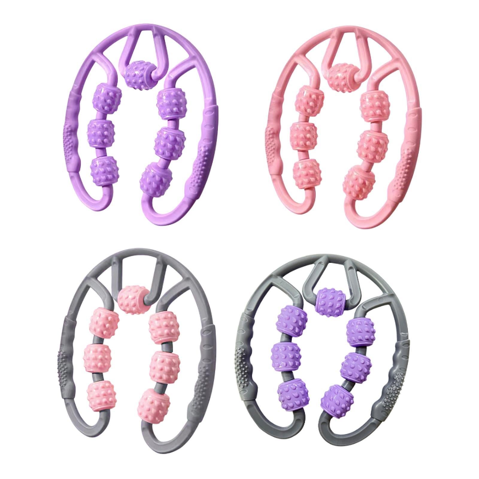 Muscle Roller for Legs 7 Wheels Full Body Massage Tool for Golfer Elbow Yoga Purple