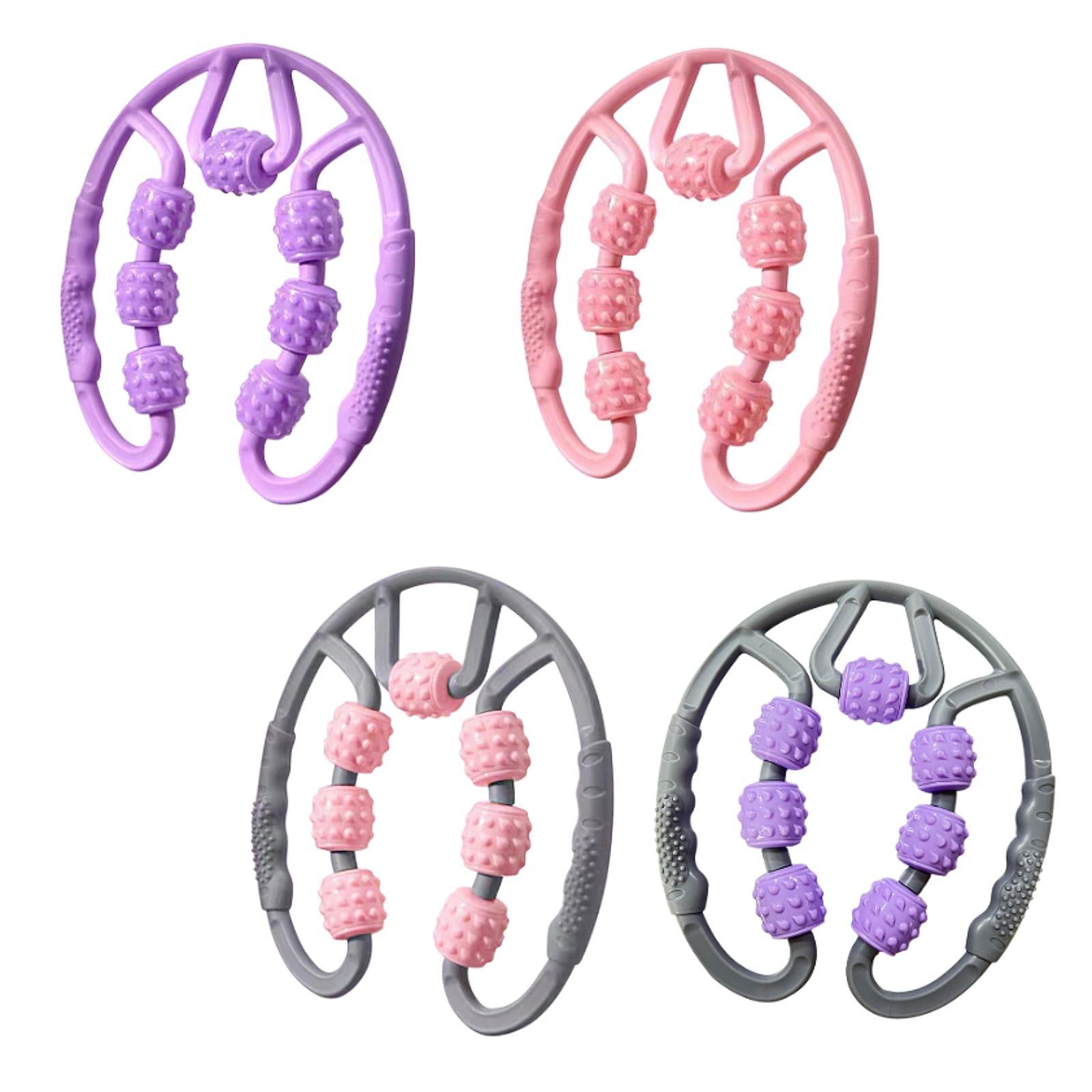 Muscle Roller for Legs 7 Wheels Full Body Massage Tool for Golfer Elbow Yoga Purple