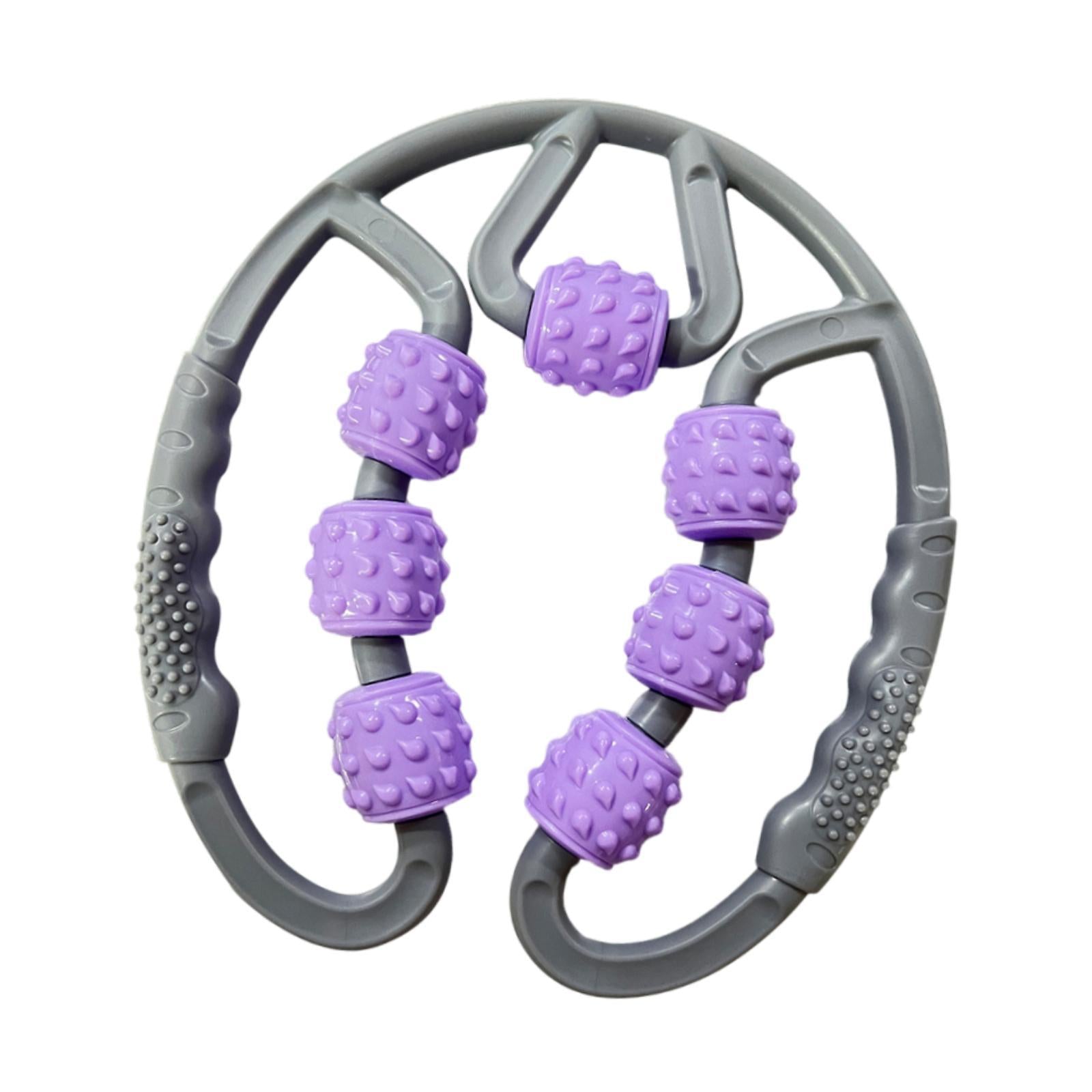 Muscle Roller for Legs 7 Wheels Full Body Massage Tool for Golfer Elbow Yoga Gray Purple