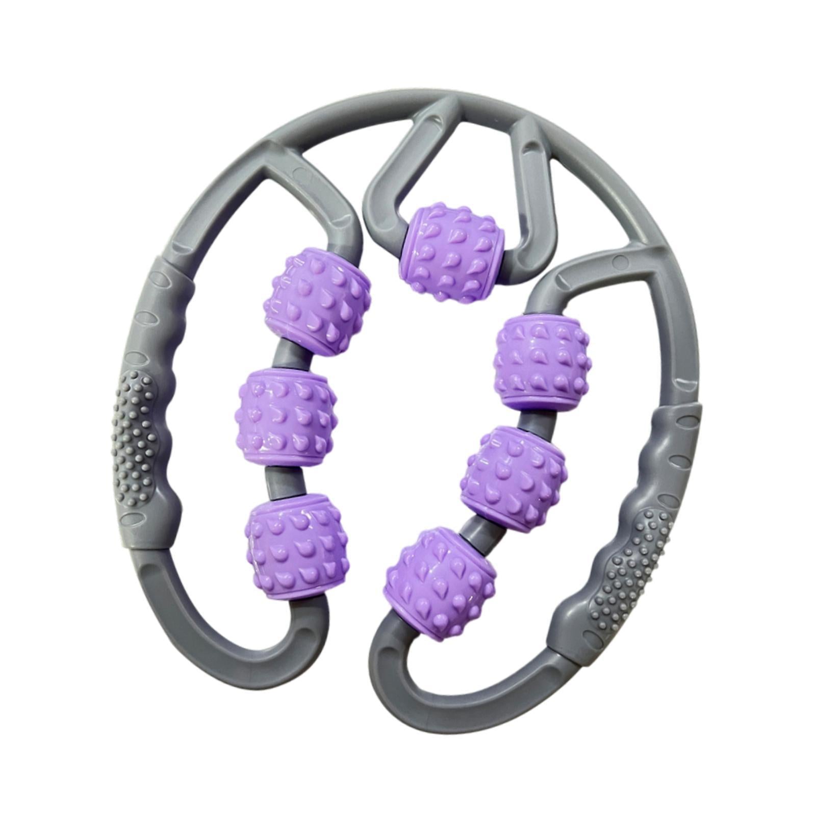 Muscle Roller for Legs 7 Wheels Full Body Massage Tool for Golfer Elbow Yoga Gray Purple