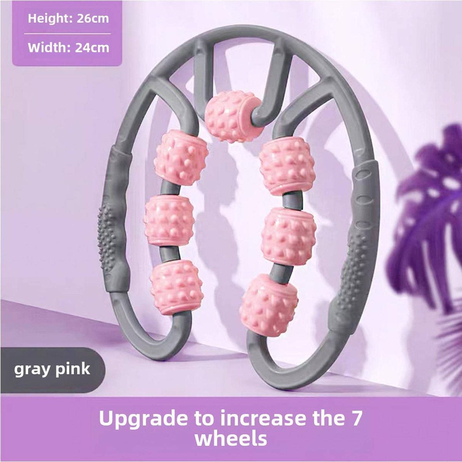 Muscle Roller for Legs 7 Wheels Full Body Massage Tool for Golfer Elbow Yoga Gray Purple
