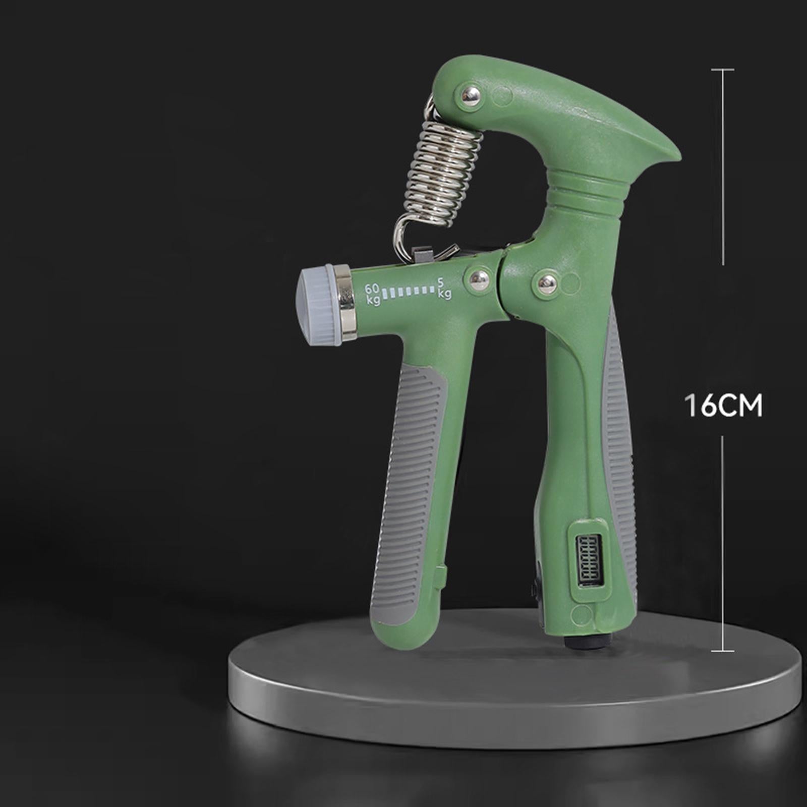 Hand Grip Strengthener with Counter Portable for Rock Climber Pianist Adults green