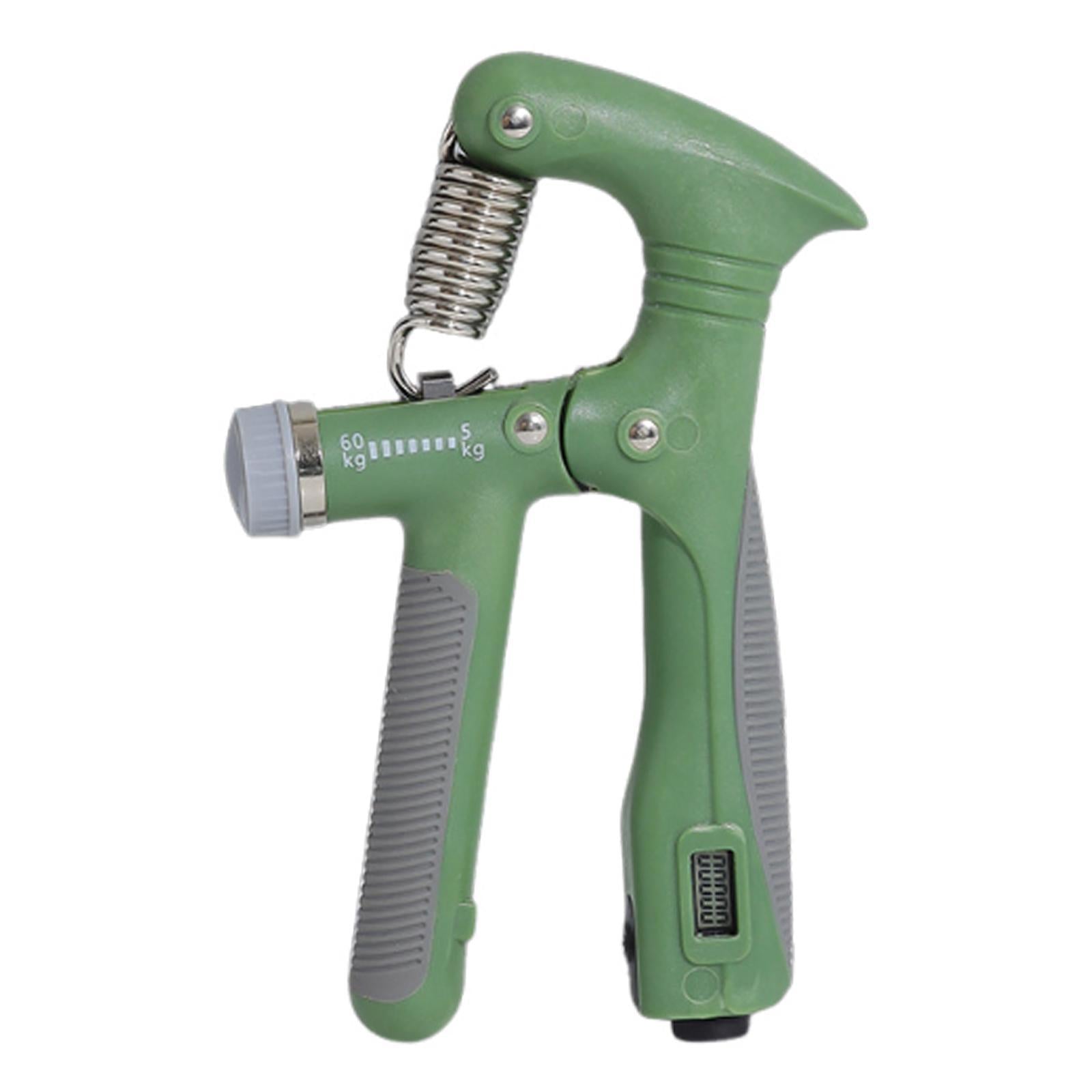 Hand Grip Strengthener with Counter Portable for Rock Climber Pianist Adults green