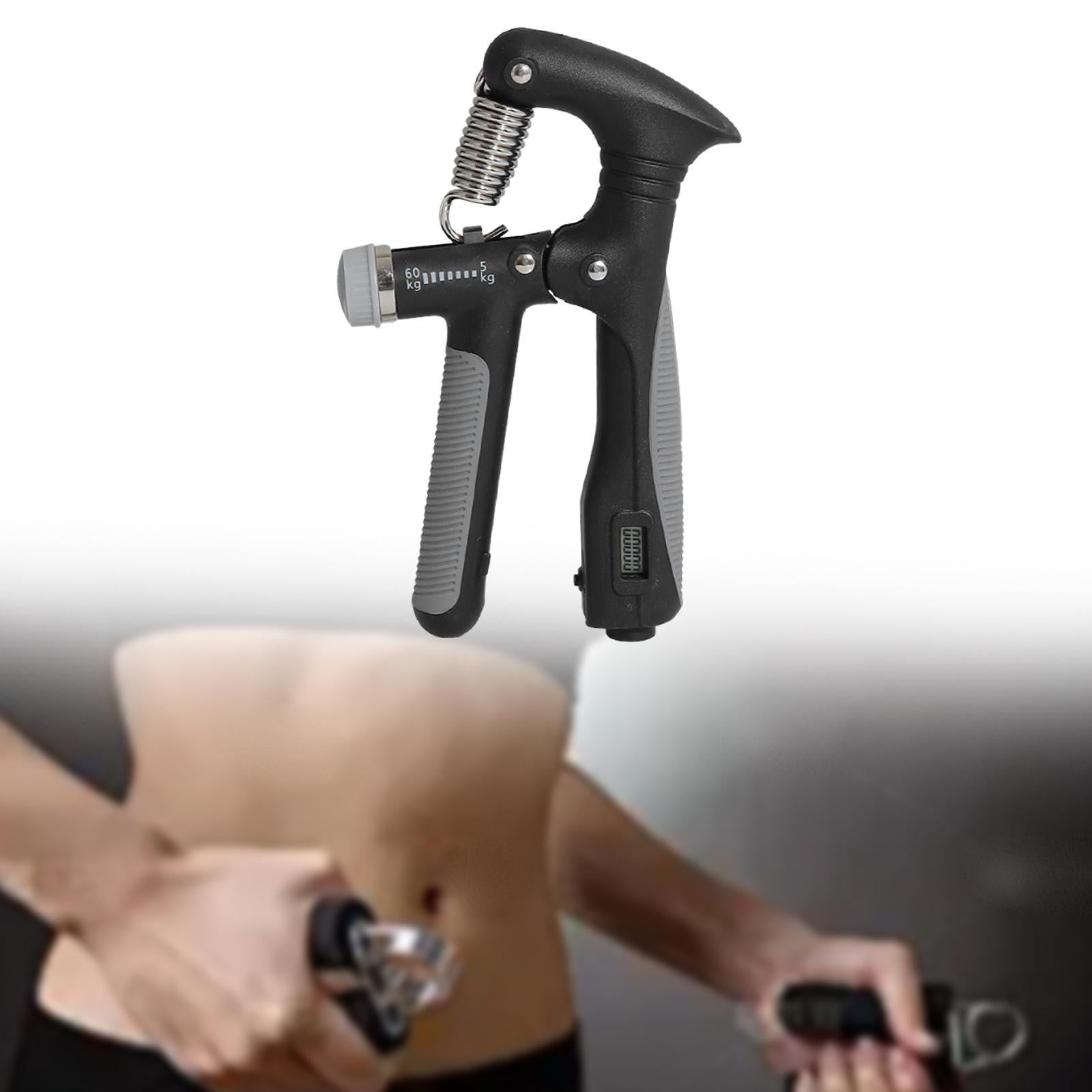 Hand Grip Strengthener with Counter Portable for Rock Climber Pianist Adults black