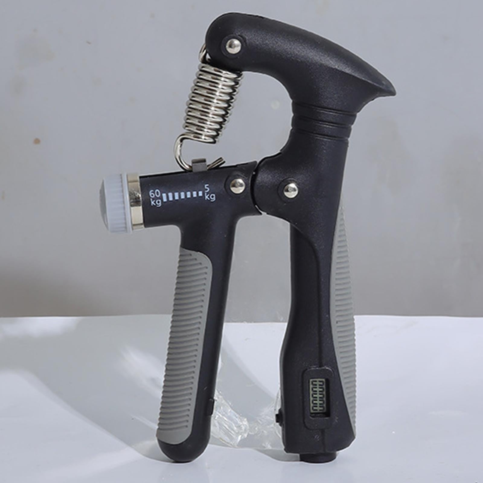 Hand Grip Strengthener with Counter Portable for Rock Climber Pianist Adults black