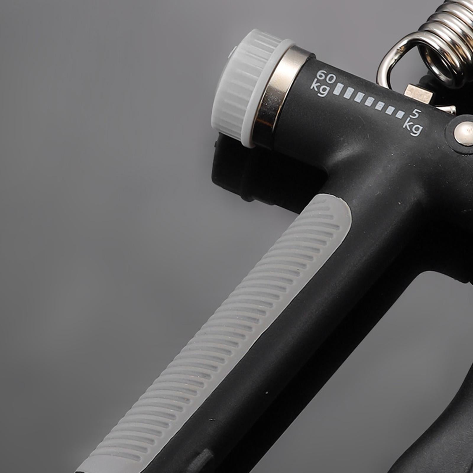 Hand Grip Strengthener with Counter Portable for Rock Climber Pianist Adults white