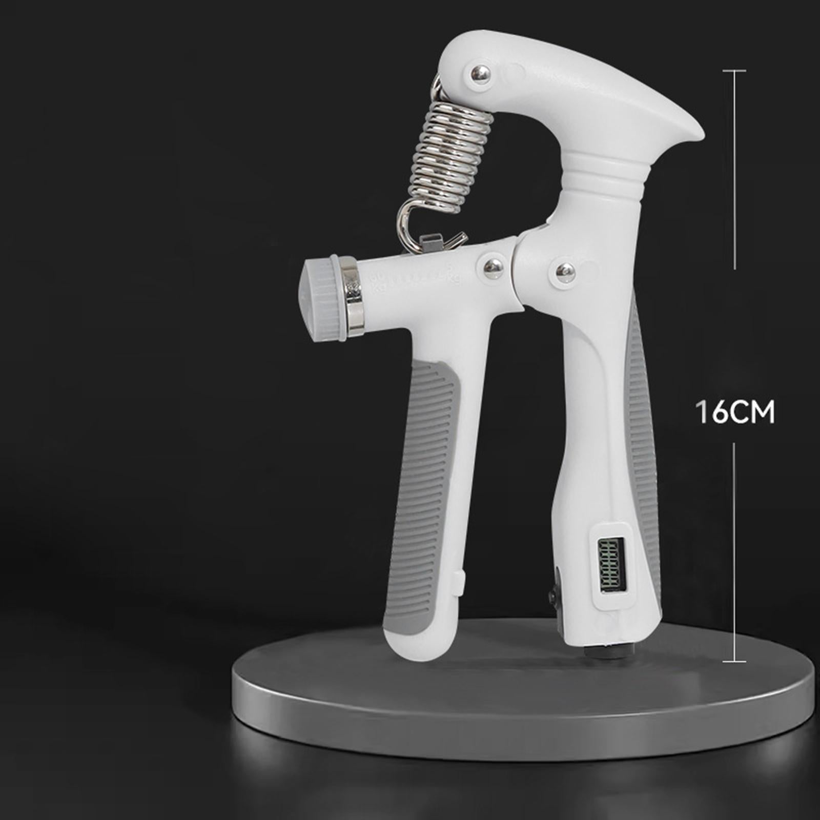 Hand Grip Strengthener with Counter Portable for Rock Climber Pianist Adults white