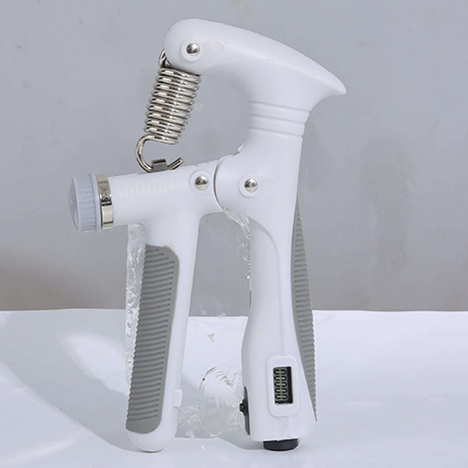 Hand Grip Strengthener with Counter Portable for Rock Climber Pianist Adults white