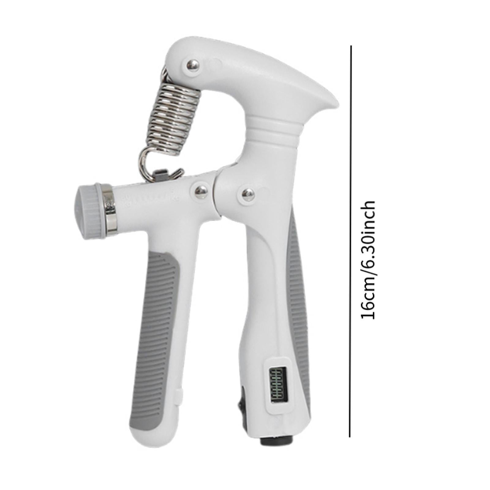 Hand Grip Strengthener with Counter Portable for Rock Climber Pianist Adults white