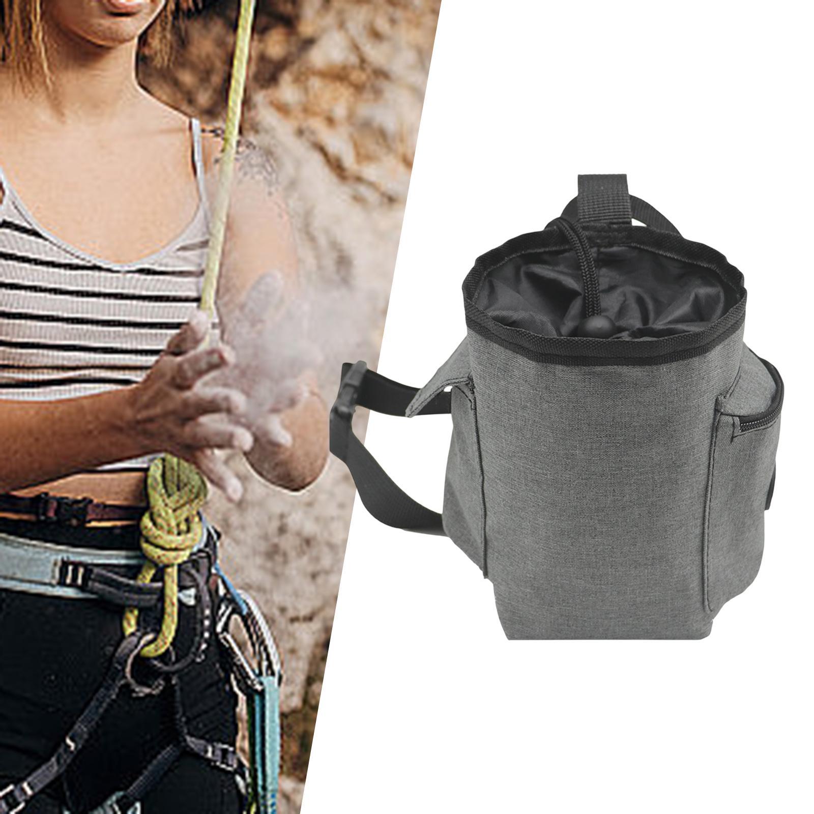 Climbing Chalk Bag Easy Carrying Storage Bag for Workout Climbing Gymnastics Grey