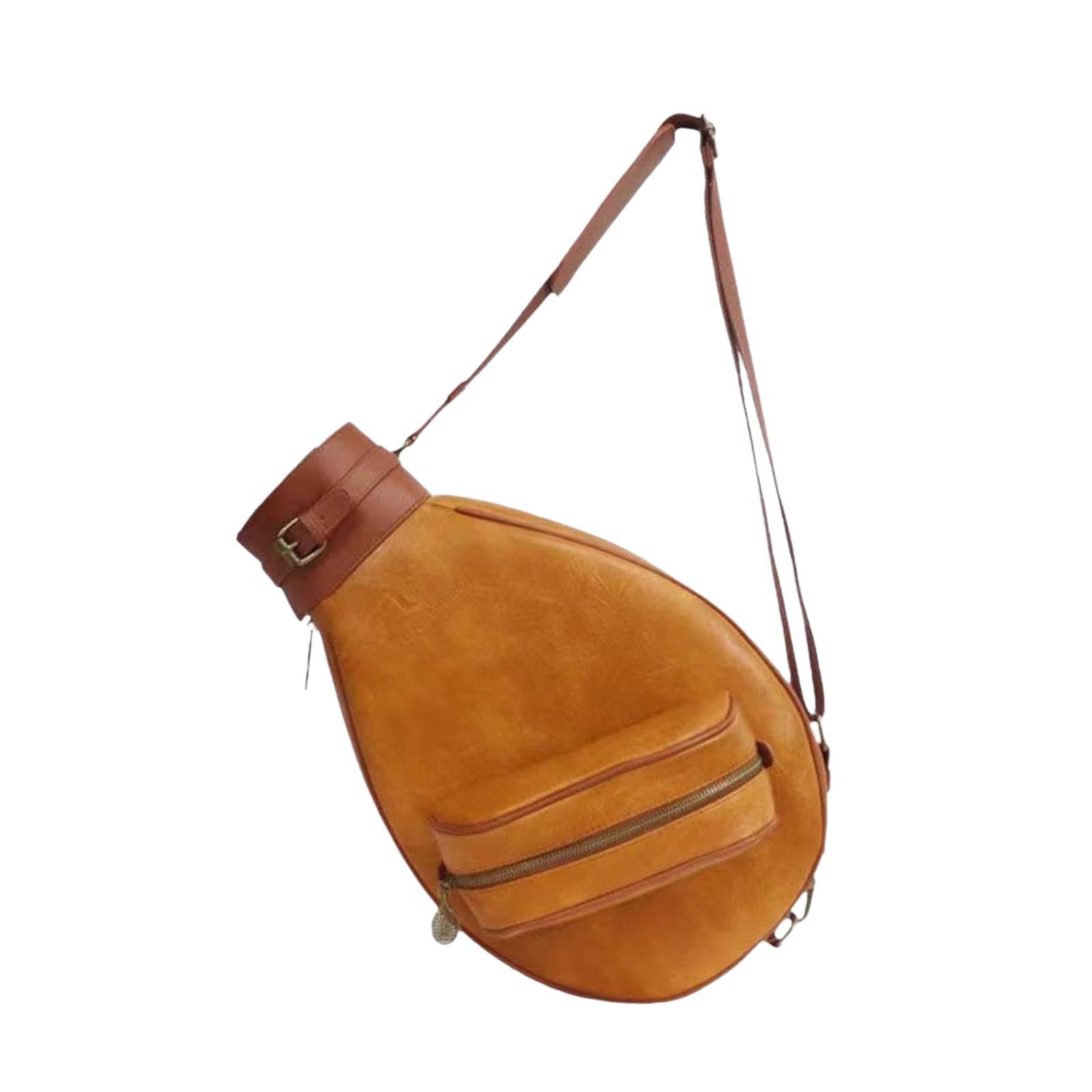 Tennis Bag Shoulder Bag Women Men Outdoor Pouch Squash Bag Racquet Carry Bag Brown