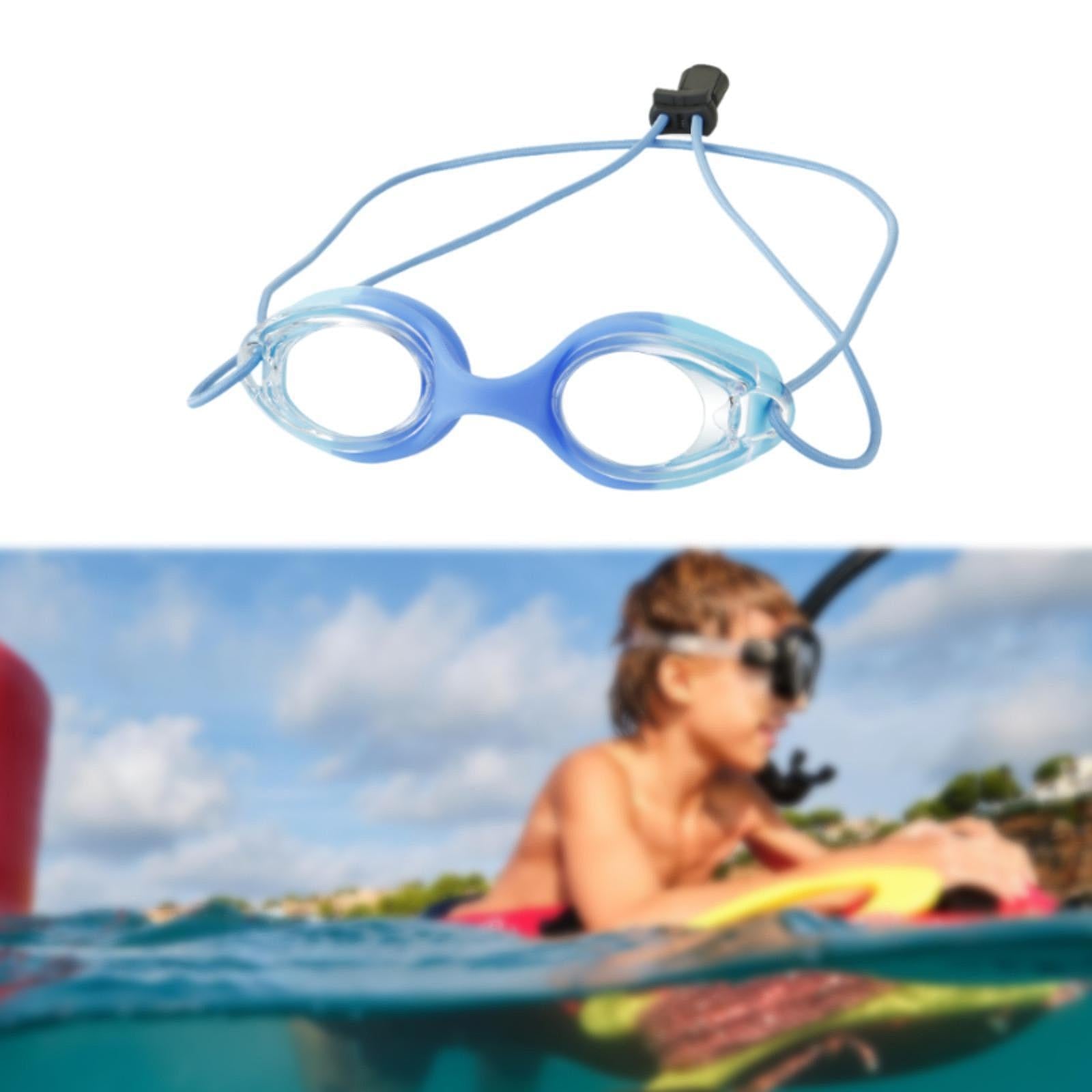 Kids Swim Goggles Cute Child Swim Glasses for Summer Learning Swimming Party Light Blue