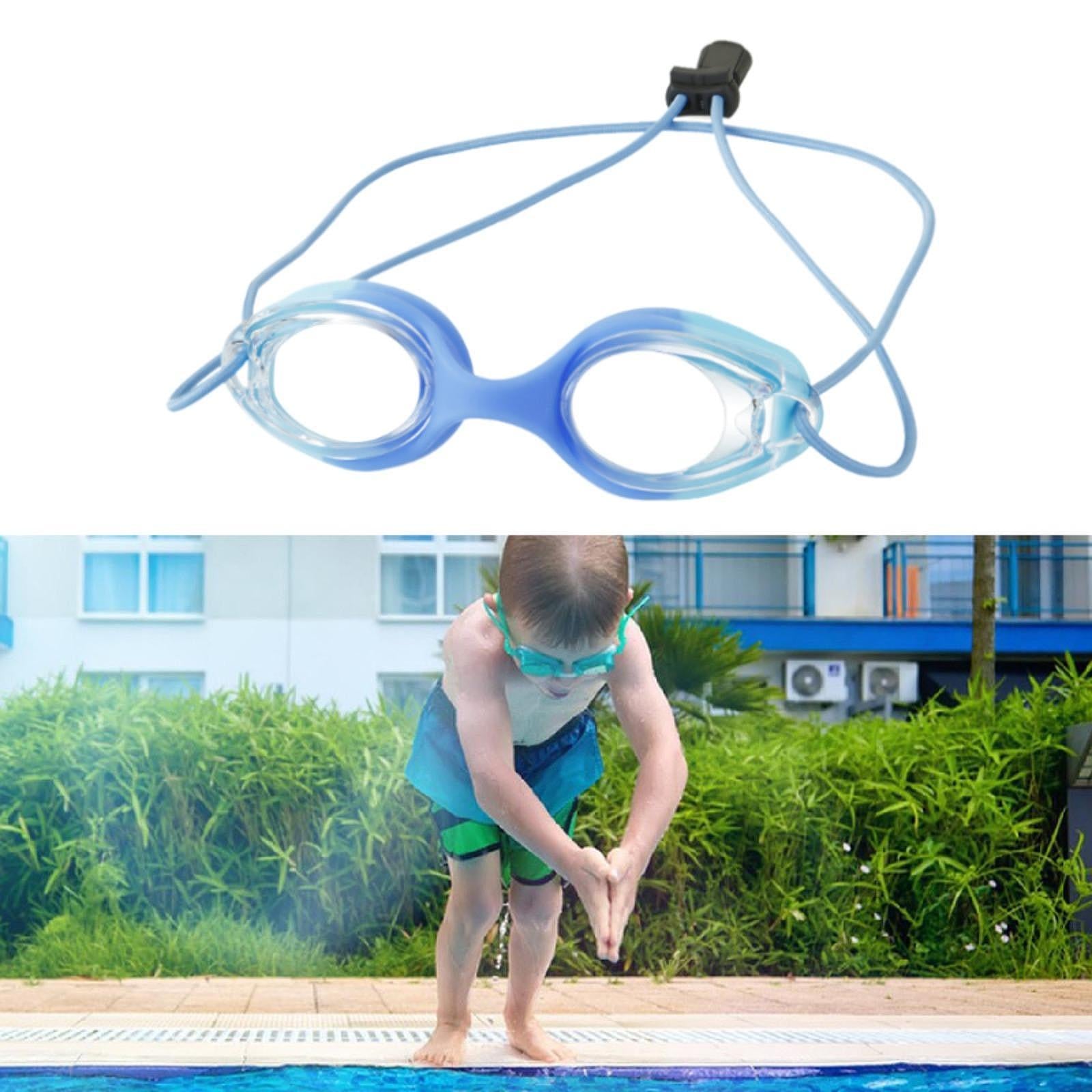 Kids Swim Goggles Cute Child Swim Glasses for Summer Learning Swimming Party Light Blue
