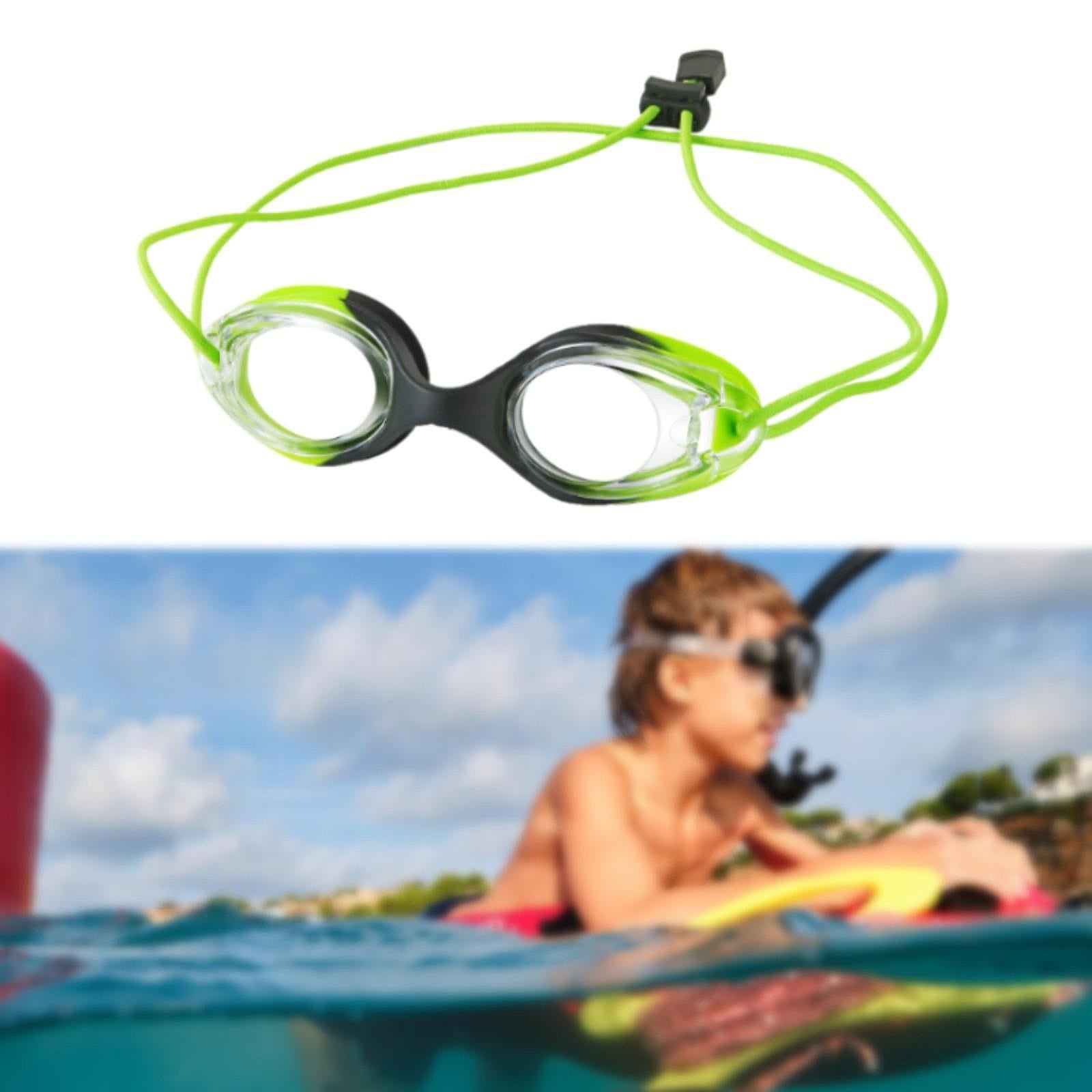 Kids Swim Goggles Cute Child Swim Glasses for Summer Learning Swimming Party Green