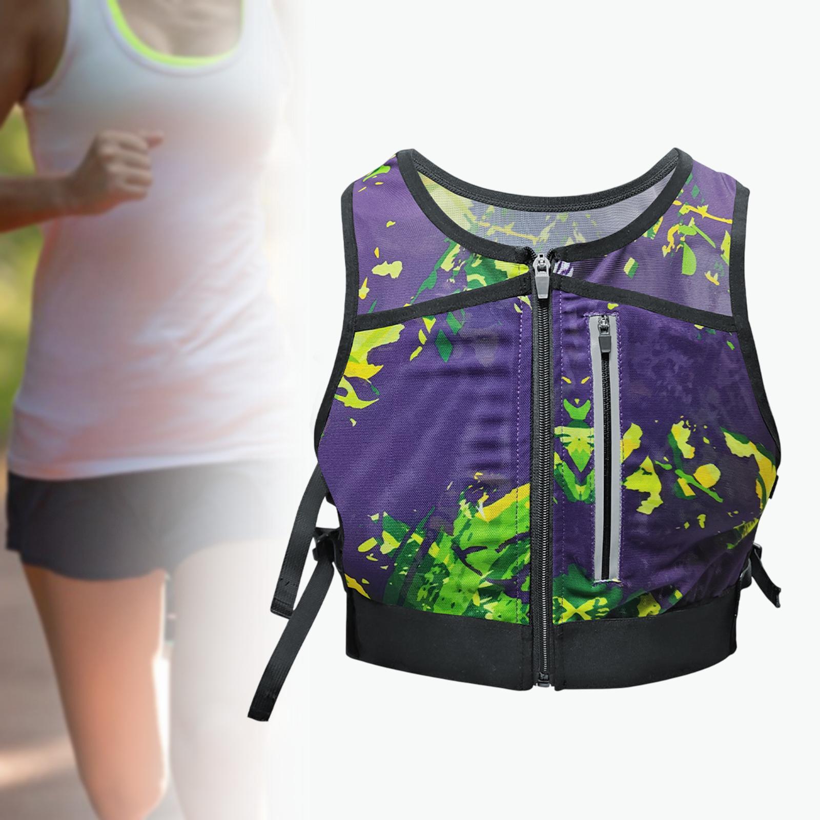 Running Vest Reflective Vest Men Women for Hiking Motorcycling Night Walking Purple Yellow