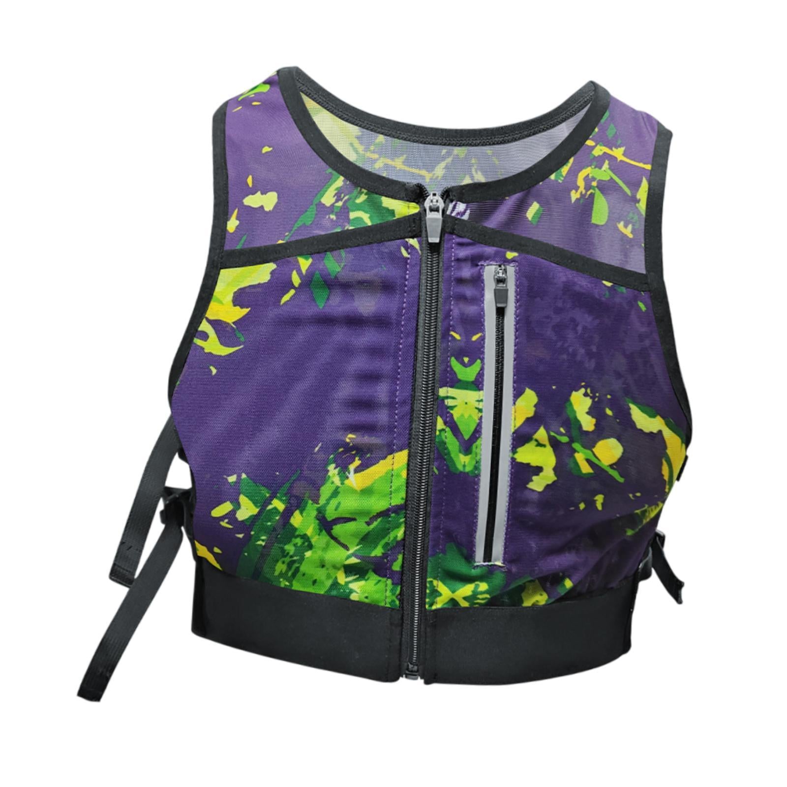 Running Vest Reflective Vest Men Women for Hiking Motorcycling Night Walking Purple Yellow