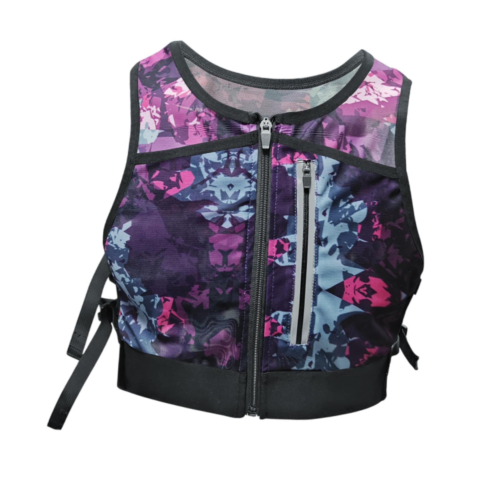 Running Vest Reflective Vest Men Women for Hiking Motorcycling Night Walking Purple Pink