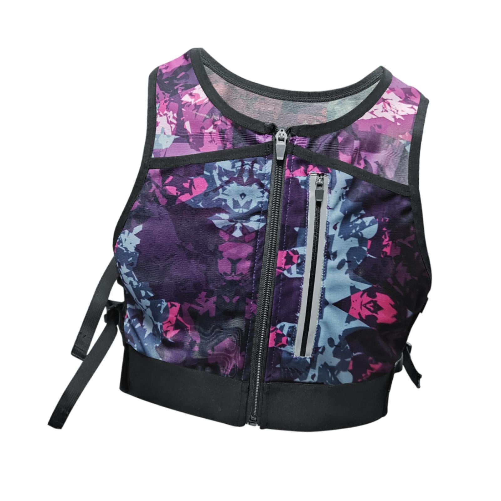Running Vest Reflective Vest Men Women for Hiking Motorcycling Night Walking Purple Pink