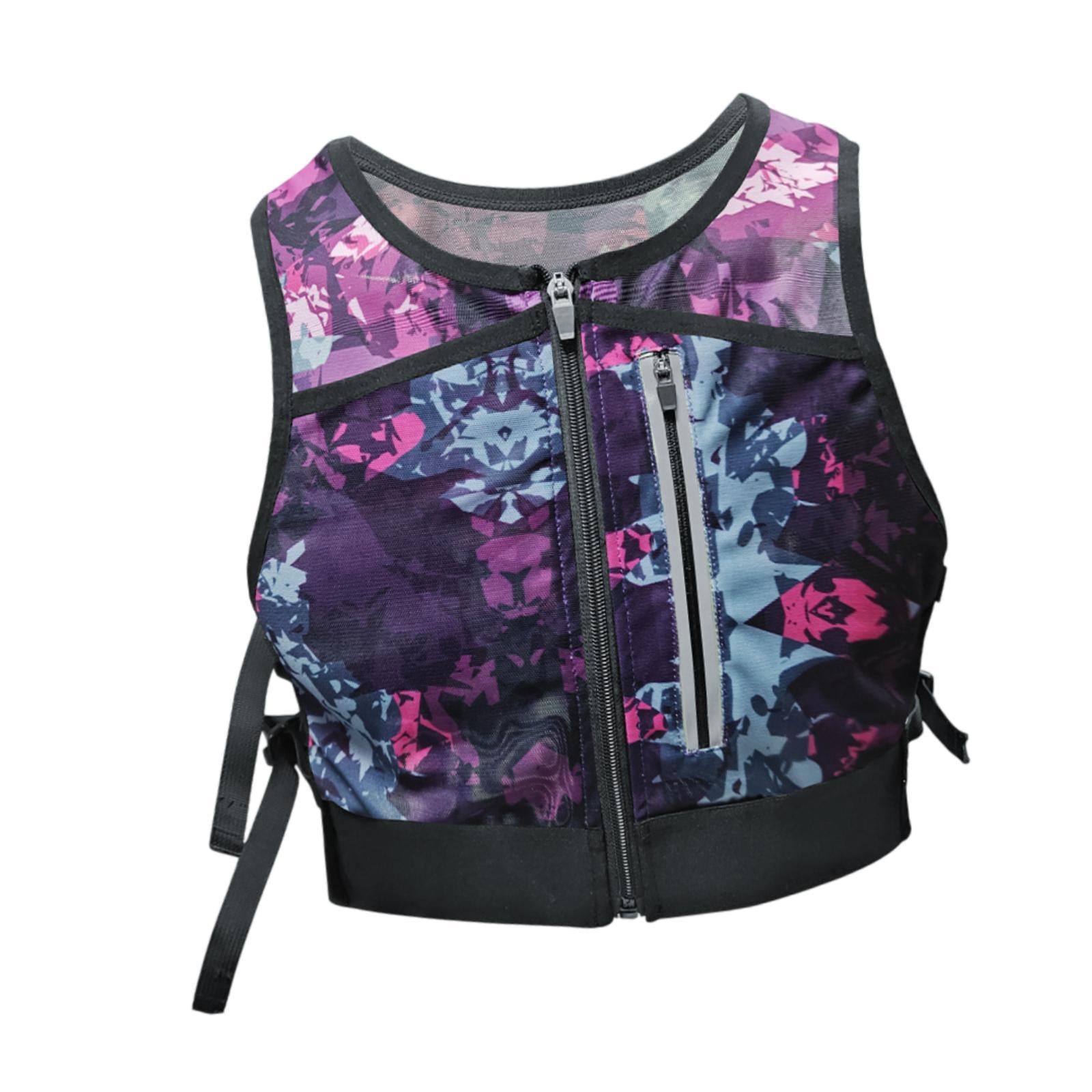 Running Vest Reflective Vest Men Women for Hiking Motorcycling Night Walking Purple Pink