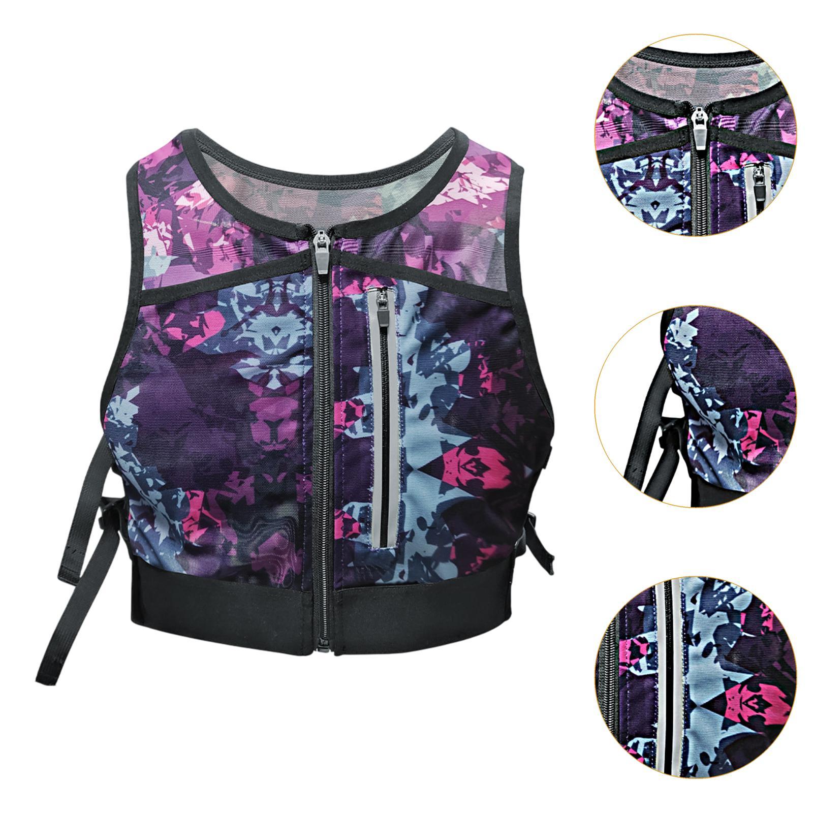 Running Vest Reflective Vest Men Women for Hiking Motorcycling Night Walking Purple Pink