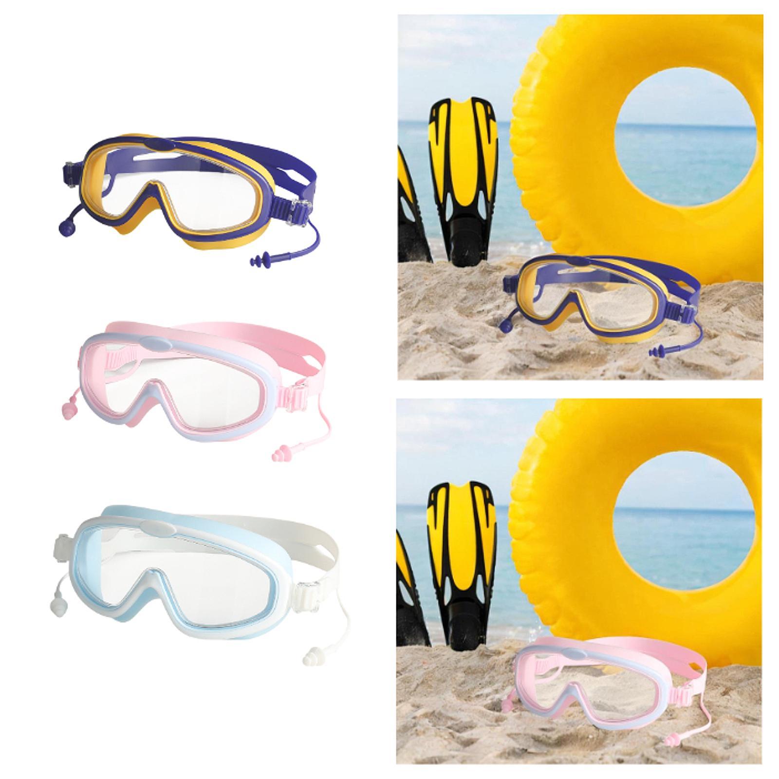 Kids Swim Goggles Party for Boys Girls Comfortable Anti Fog Swimming Glasses Blue Yellow