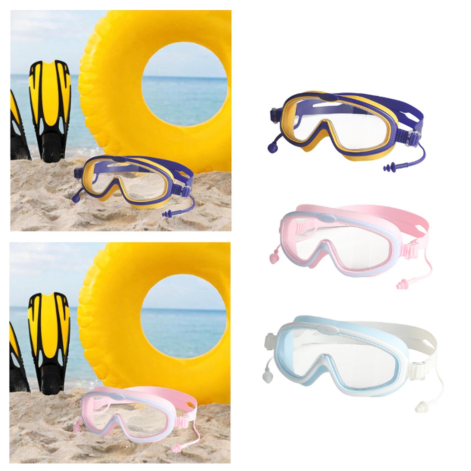Kids Swim Goggles Party for Boys Girls Comfortable Anti Fog Swimming Glasses Blue Yellow
