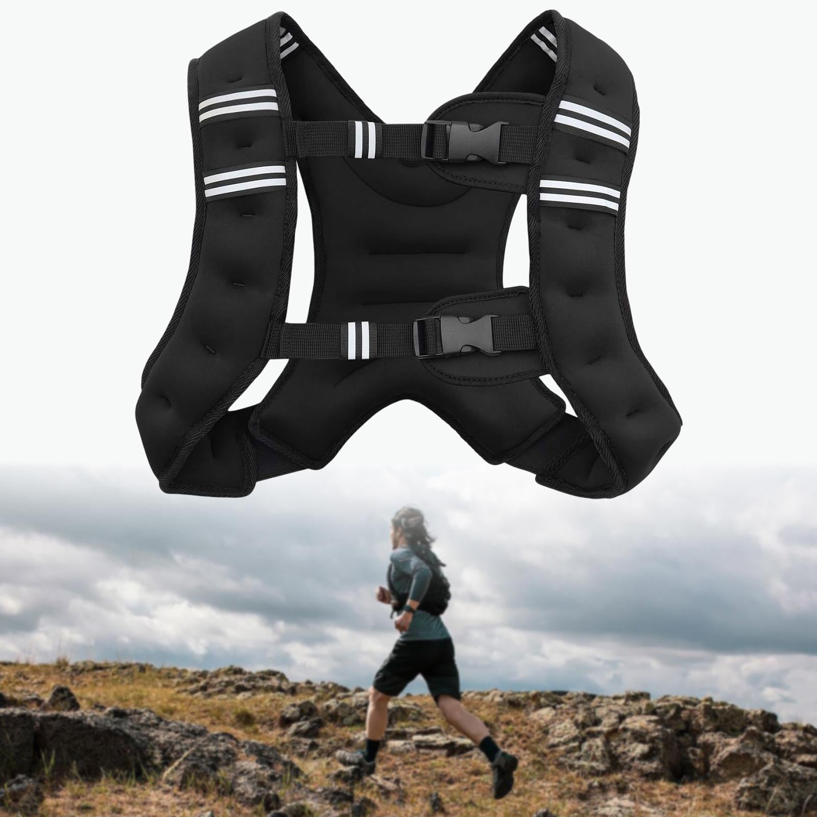 Weighted Vest Iron Sand Fitness Weighted Jacket for Running Calisthenics Gym Black 12LB