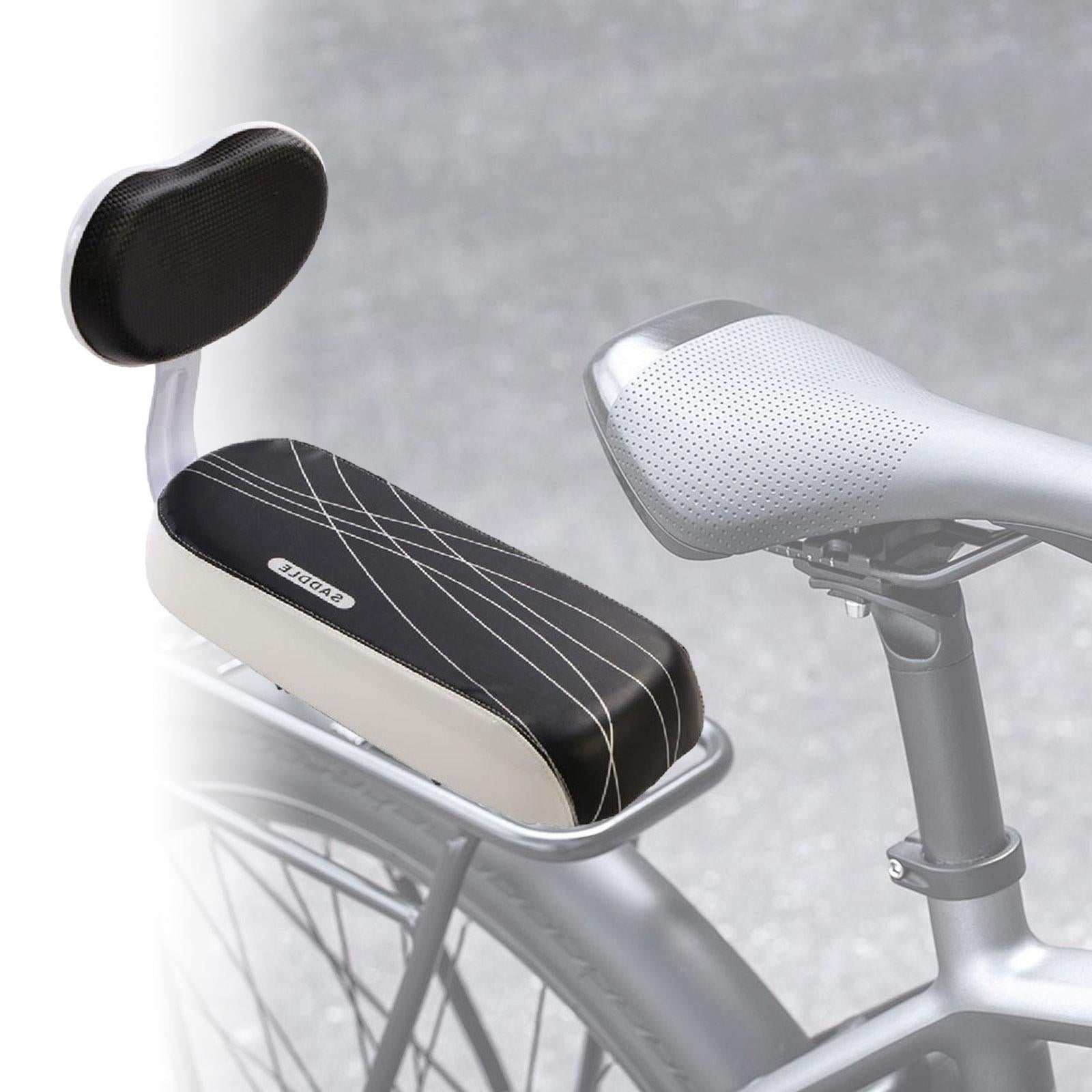 Bicycle Rear Seat Cushion with Backrest Kids Bike Seat for Road Bikes Riding Black