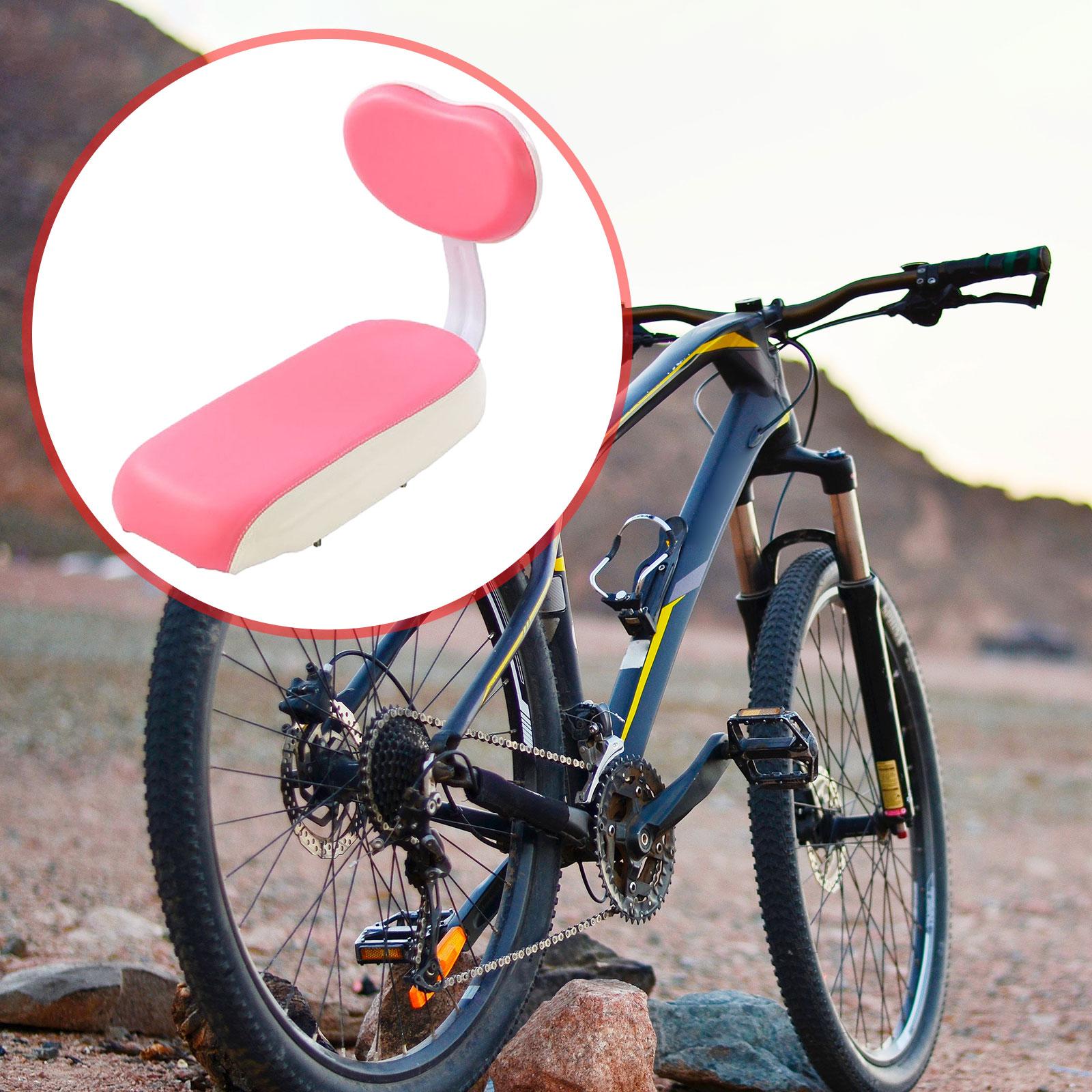 Bicycle Rear Seat Cushion with Backrest Kids Bike Seat for Road Bikes Riding Pink