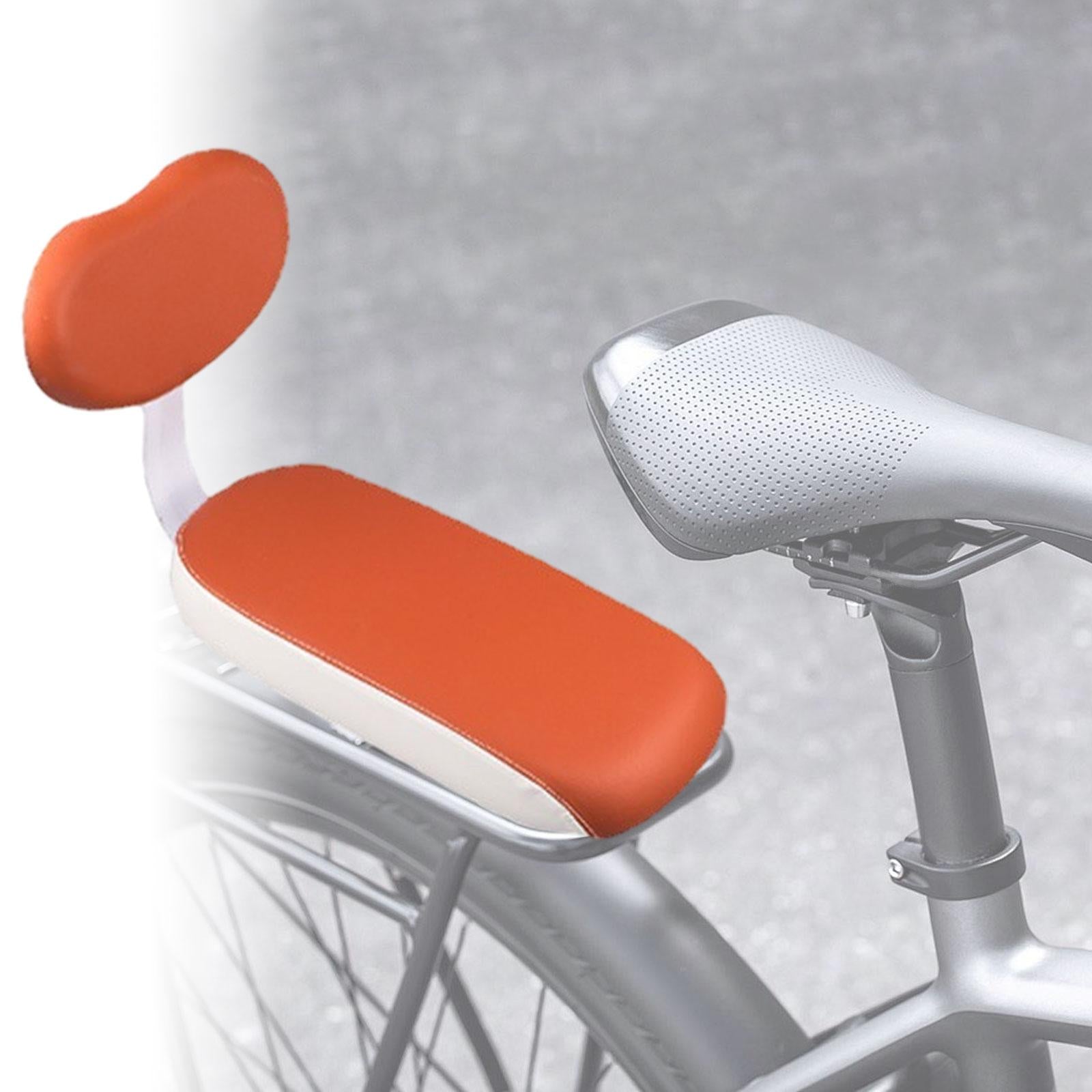 Bicycle Rear Seat Cushion with Backrest Kids Bike Seat for Road Bikes Riding Brown