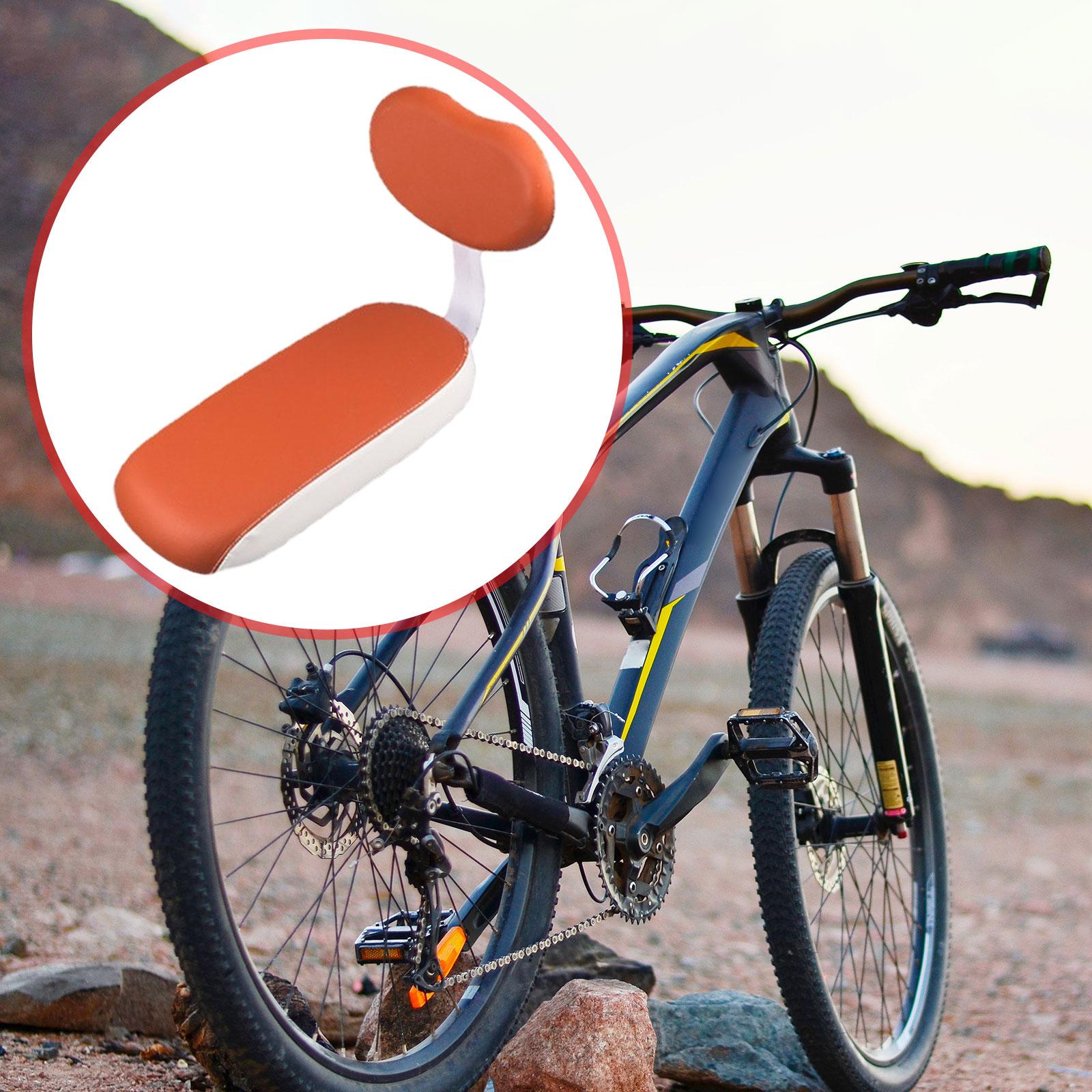 Bicycle Rear Seat Cushion with Backrest Kids Bike Seat for Road Bikes Riding Brown