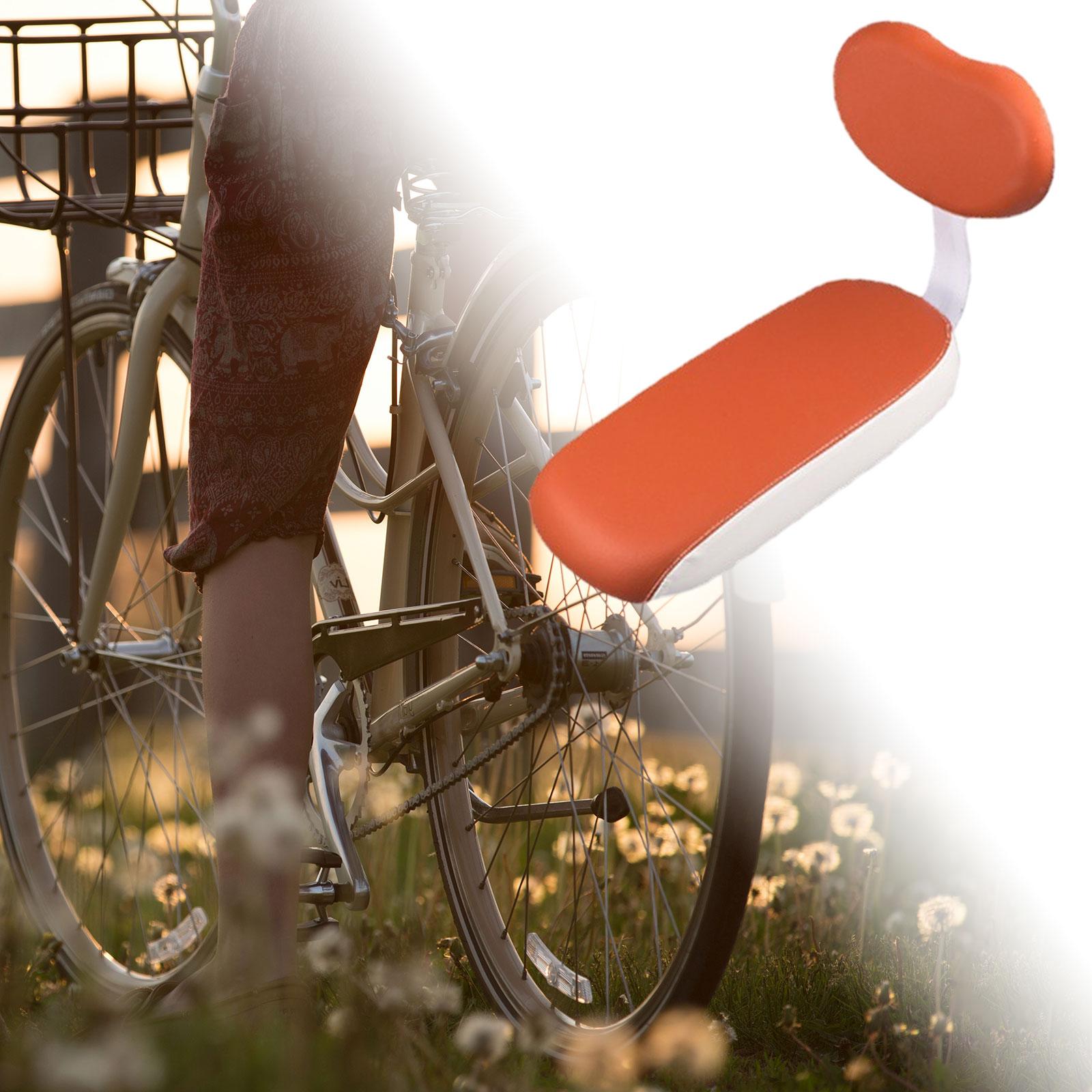 Bicycle Rear Seat Cushion with Backrest Kids Bike Seat for Road Bikes Riding Brown