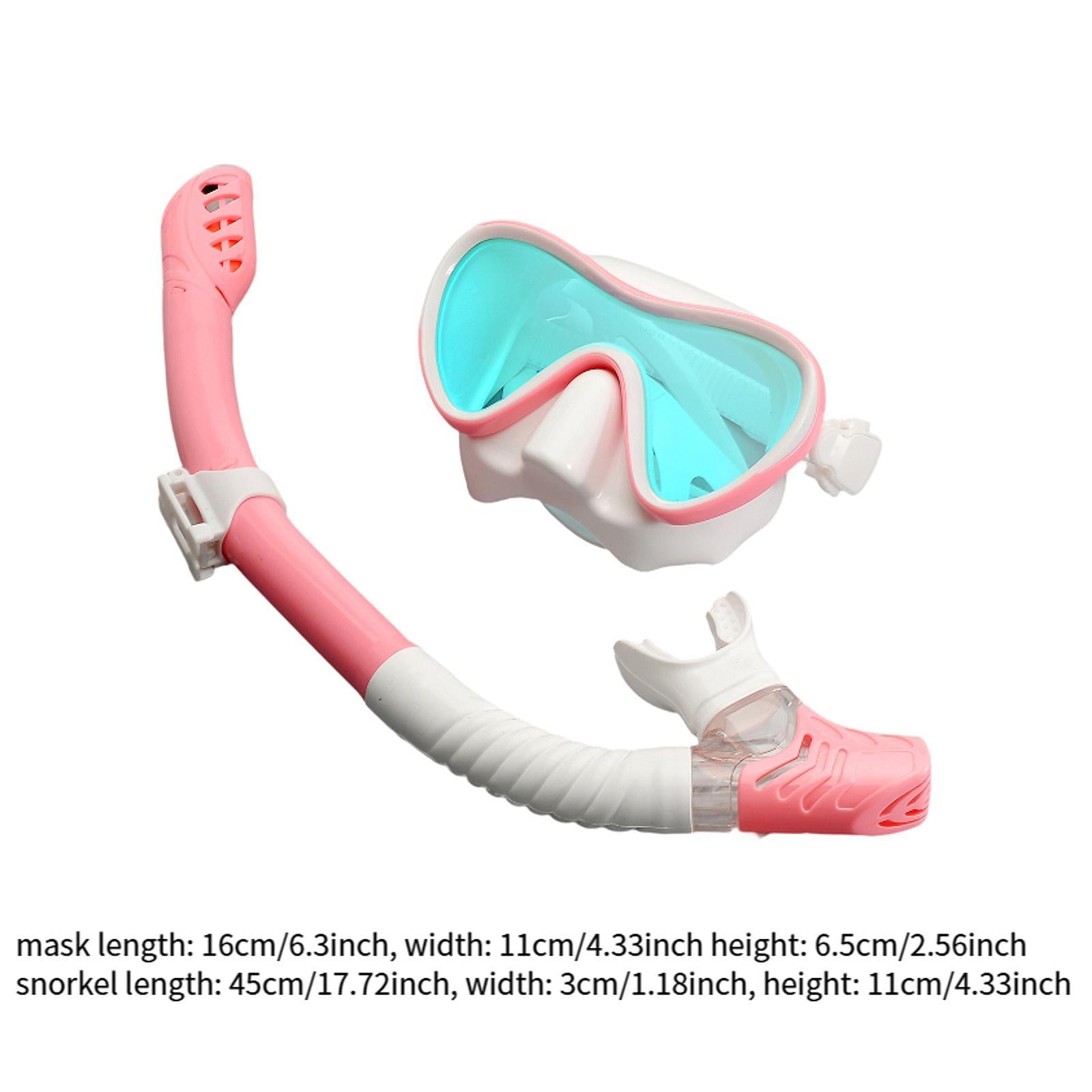 Snorkel Set Scuba Diving Mask Anti Fog for Scuba Diving Freediving Men Women Pink White