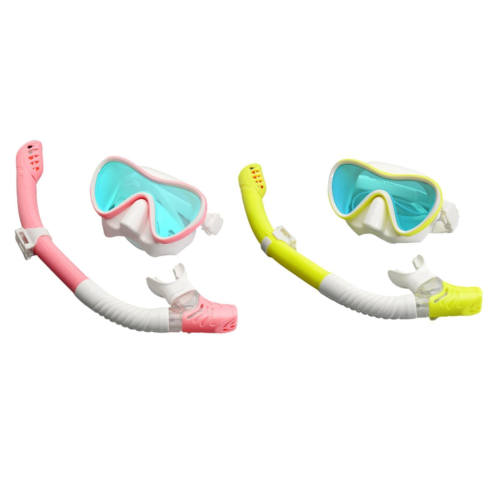 Snorkel Set Scuba Diving Mask Anti Fog for Scuba Diving Freediving Men Women Pink White