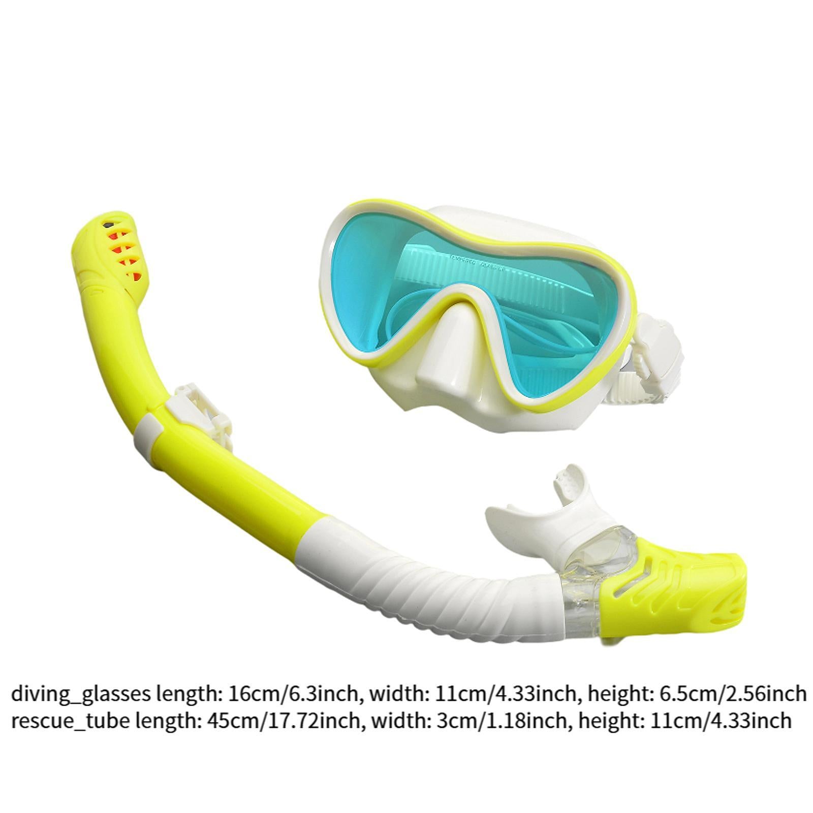 Snorkel Set Scuba Diving Mask Anti Fog for Scuba Diving Freediving Men Women Yellow White