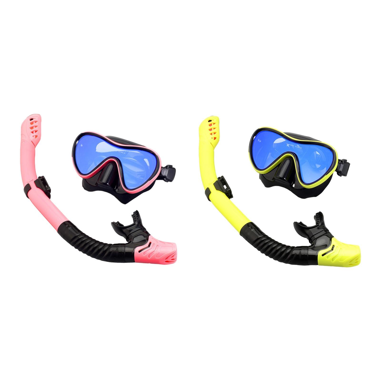 Snorkel Set Diving Mask Snorkeling Gear for Underwater Swimming Scuba Diving Blue Pink Black