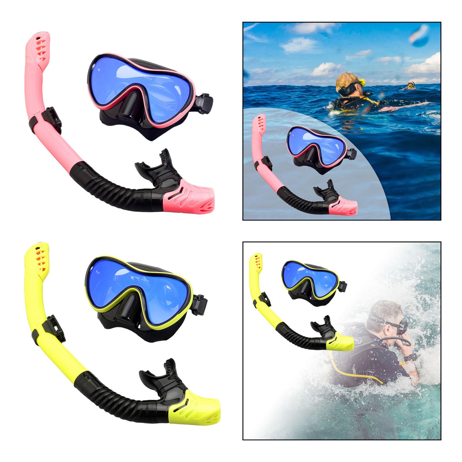 Snorkel Set Diving Mask Snorkeling Gear for Underwater Swimming Scuba Diving Blue Pink Black