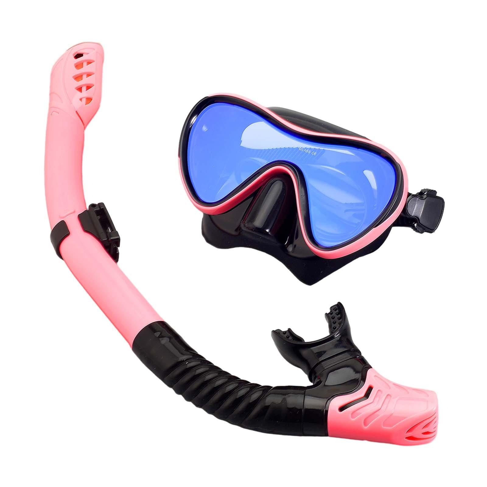 Snorkel Set Diving Mask Snorkeling Gear for Underwater Swimming Scuba Diving Blue Pink Black