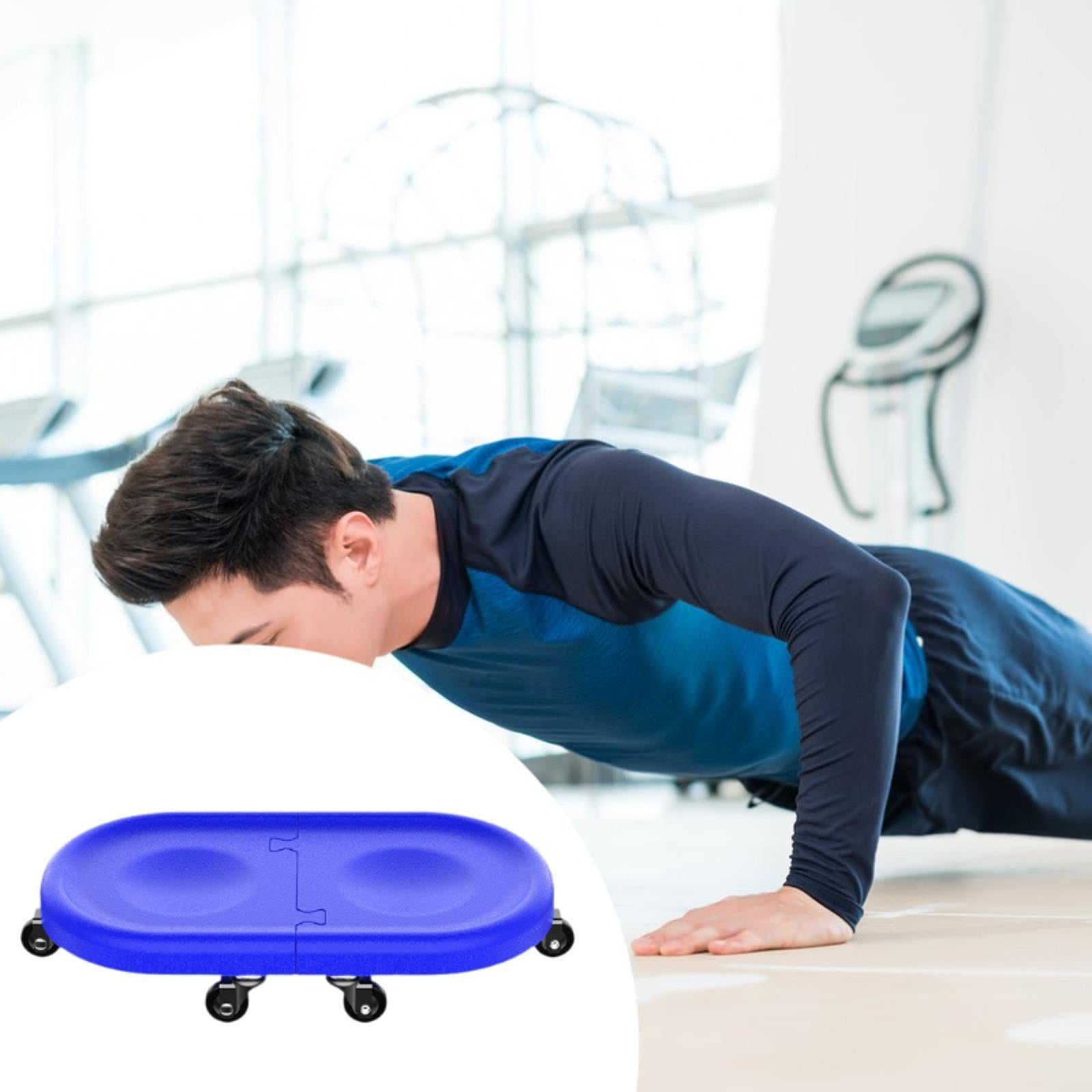 6 Wheel Abdominal Roller Disc Bodybuilding Professional Detachable Women Men Blue