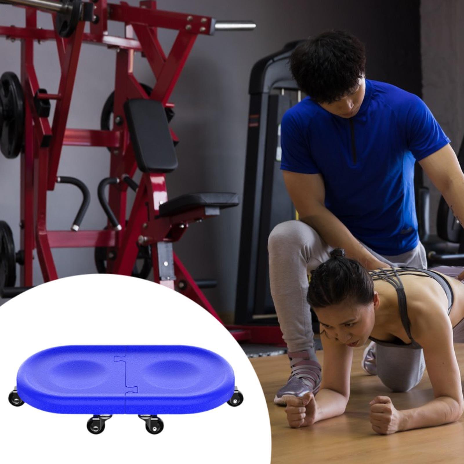 6 Wheel Abdominal Roller Disc Bodybuilding Professional Detachable Women Men Blue