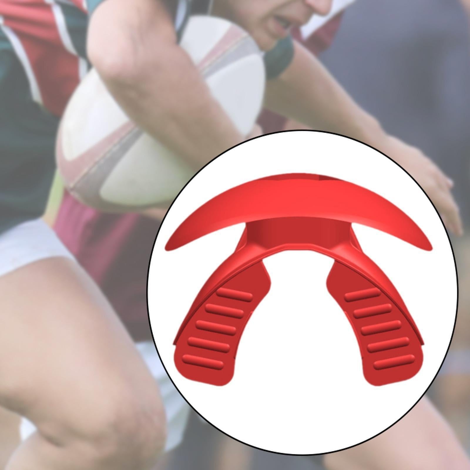 Football Mouthguard Cover Lip Protector for Basketball Boxing Outdoor Sports Red