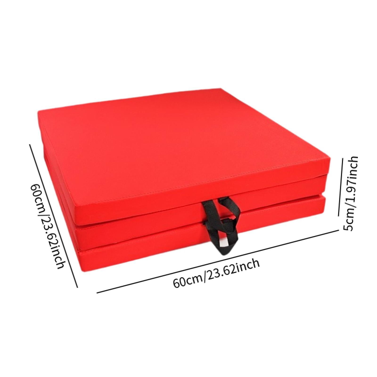 Three Fold Folding Exercise Mat Nonslip Easy to Carry Gymnastics Balance Mat Red
