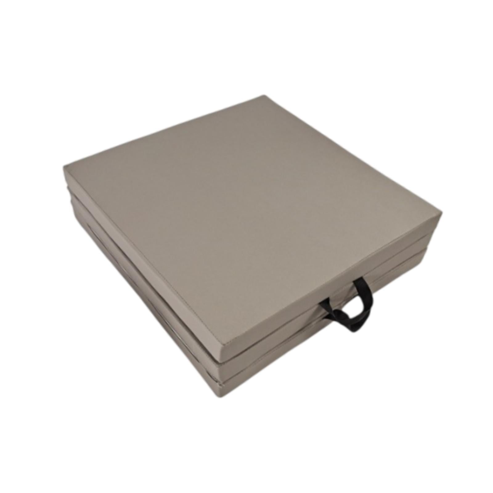 Three Fold Folding Exercise Mat Nonslip Easy to Carry Gymnastics Balance Mat Gray