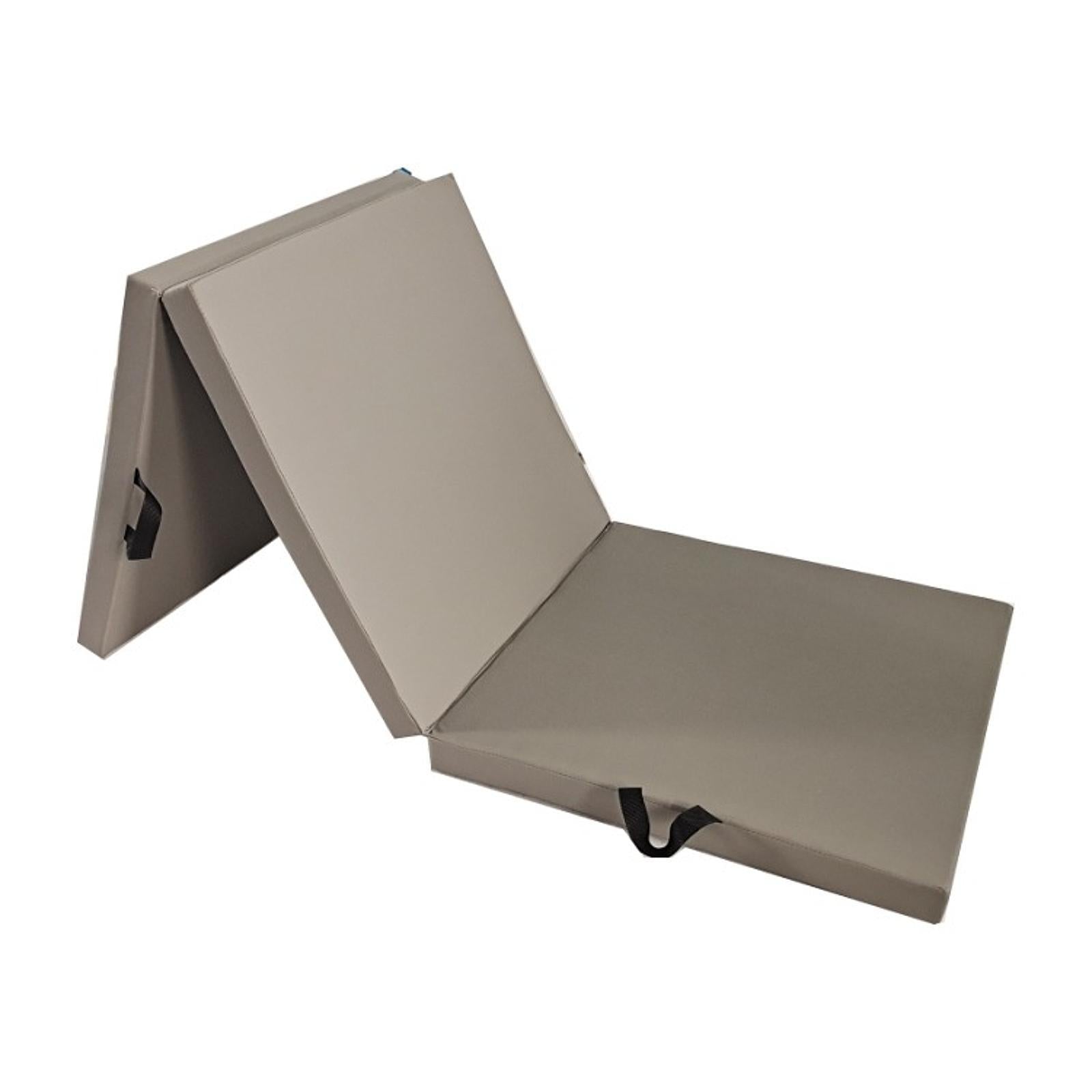 Three Fold Folding Exercise Mat Nonslip Easy to Carry Gymnastics Balance Mat Gray