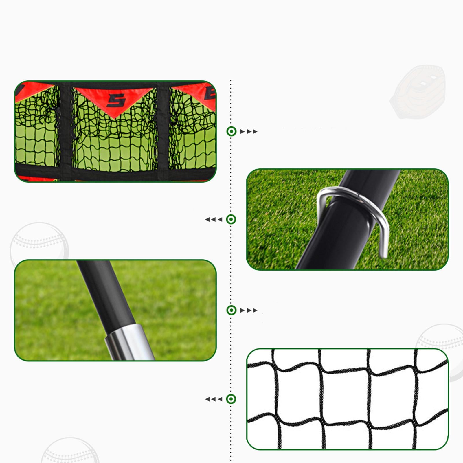 Pitching Net with 9 Pocket Portable Softball Net for Outdoor Batting Hitting