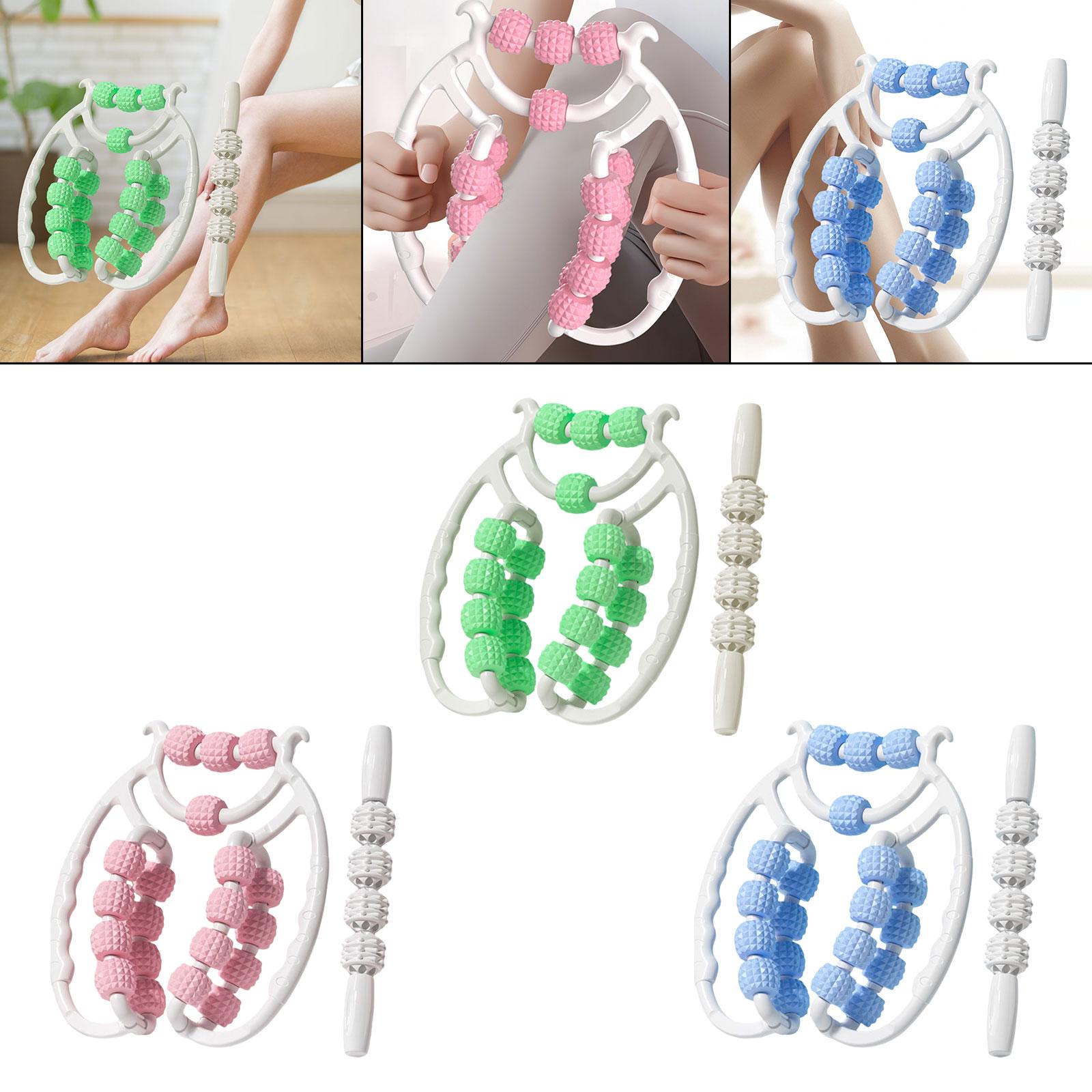 20 Wheels Massage Roller Travel Ergonomic Roller Massager for Arms Calf Hand Green