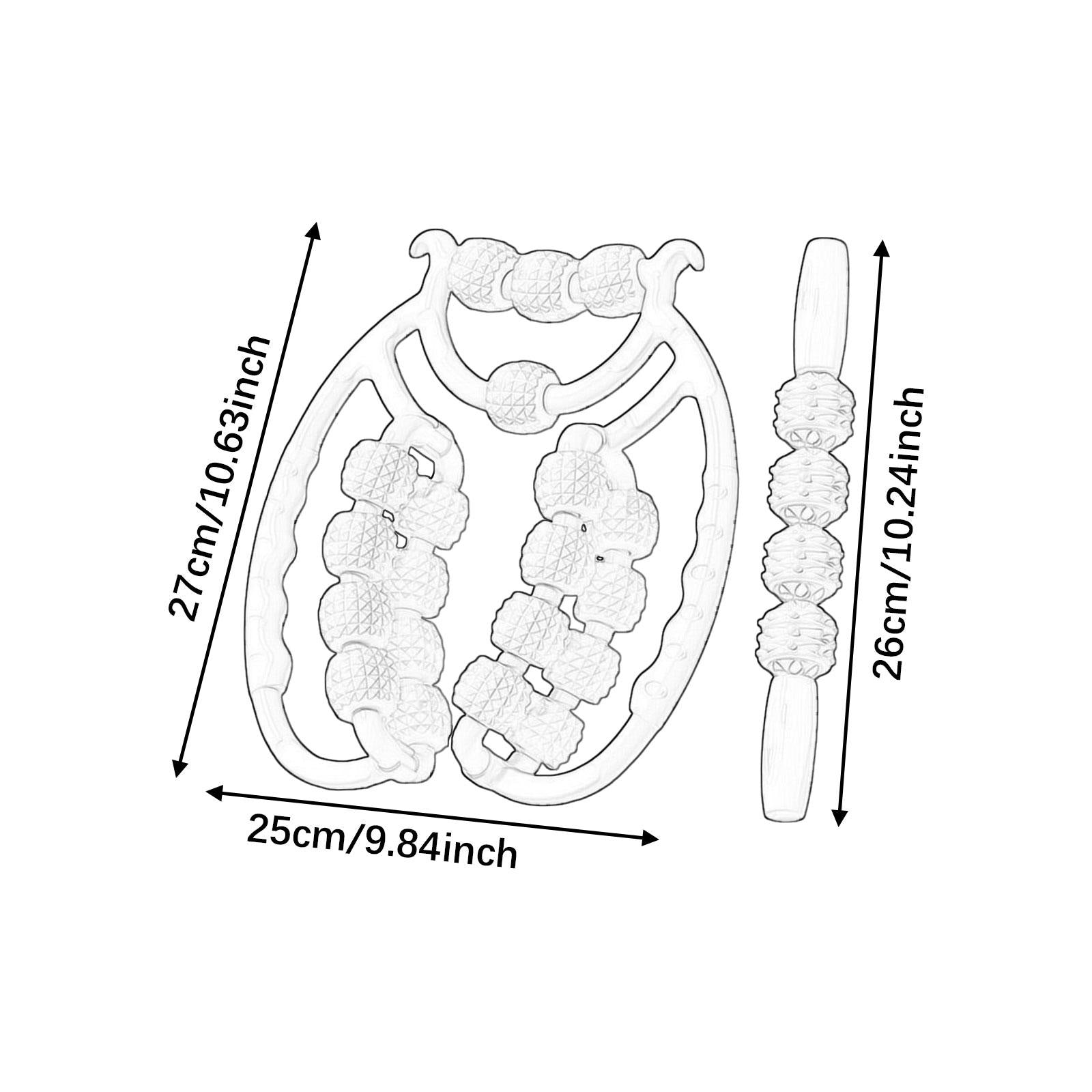 20 Wheels Massage Roller Travel Ergonomic Roller Massager for Arms Calf Hand Pink